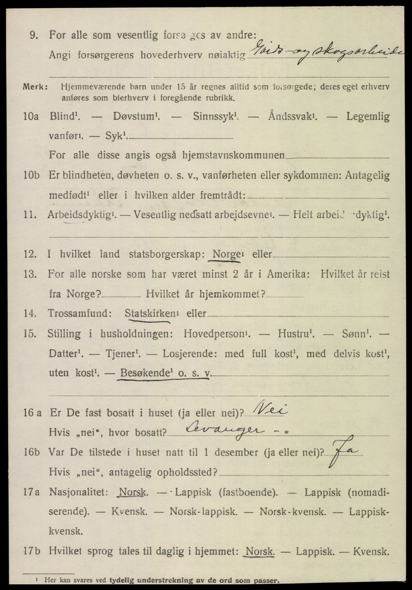 SAT, 1920 census for Skogn, 1920, p. 7404