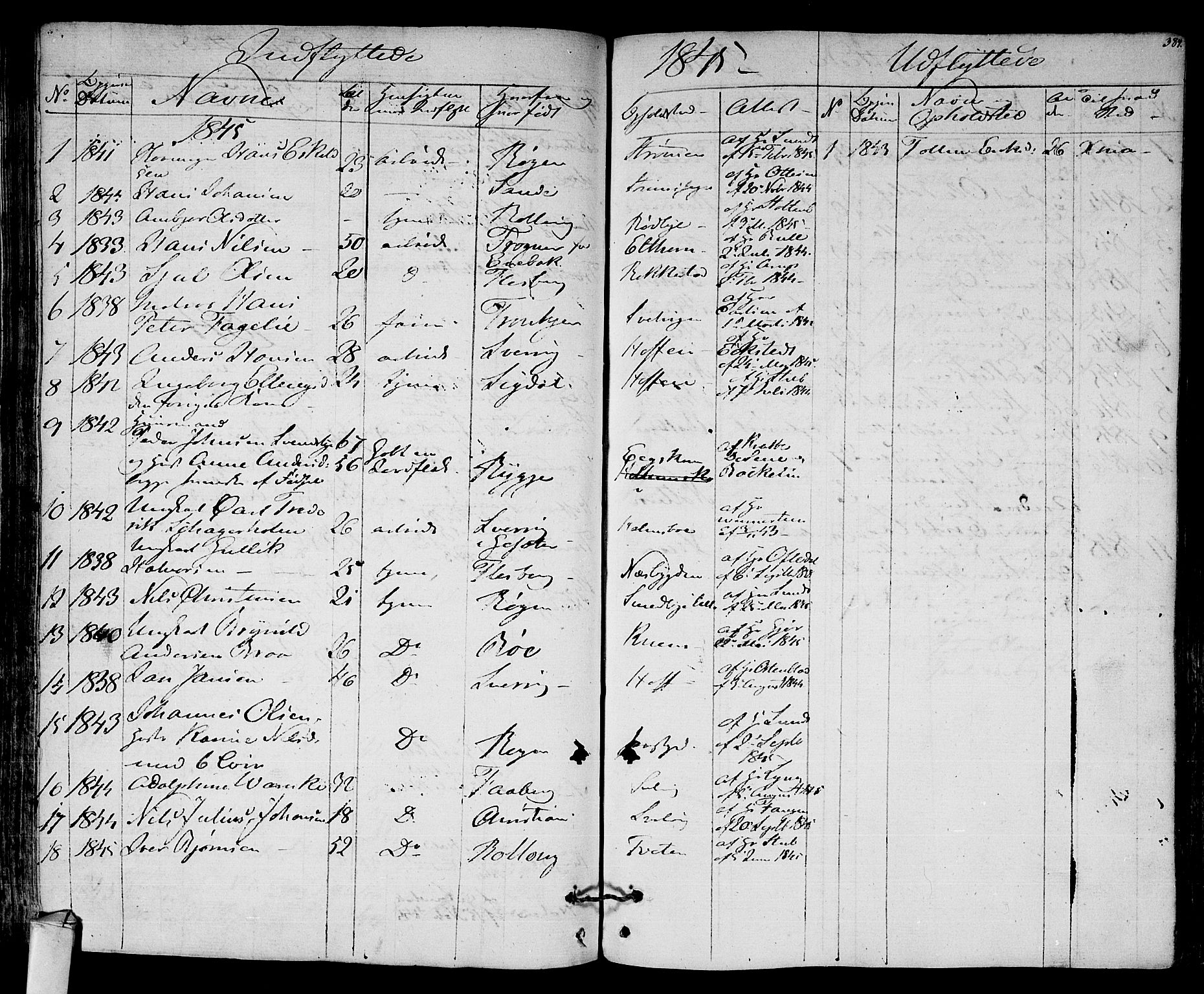 Hurum kirkebøker, SAKO/A-229/F/Fa/L0010: Parish register (official) no. 10, 1827-1846, p. 384