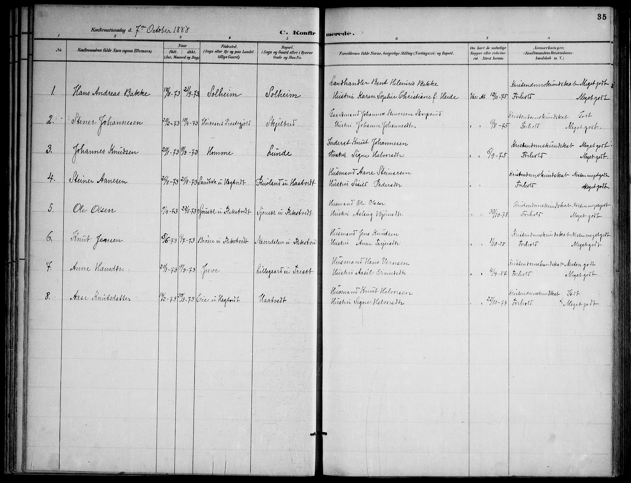 Lårdal kirkebøker, SAKO/A-284/F/Fa/L0007: Parish register (official) no. I 7, 1887-1906, p. 35
