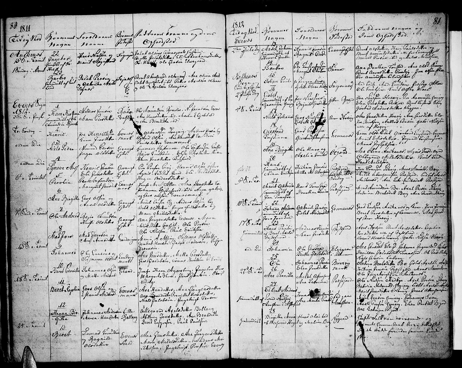 Ministerialprotokoller, klokkerbøker og fødselsregistre - Nordland, SAT/A-1459/863/L0893: Parish register (official) no. 863A05, 1794-1821, p. 80-81
