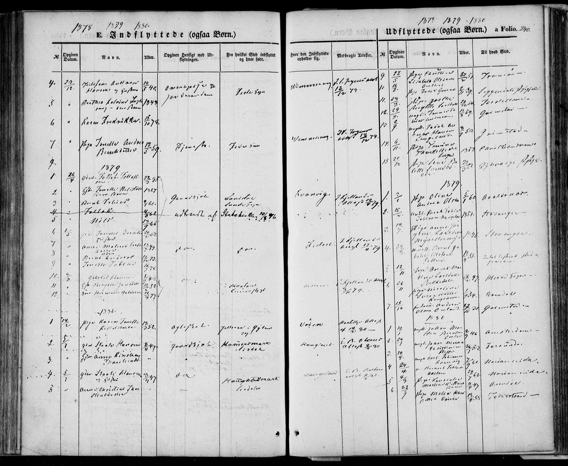 Flekkefjord sokneprestkontor, AV/SAK-1111-0012/F/Fa/Fab/L0004: Parish register (official) no. A 4, 1850-1875, p. 240