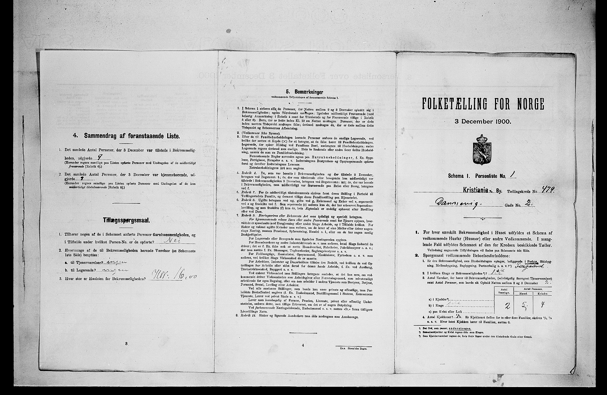 SAO, 1900 census for Kristiania, 1900, p. 15391