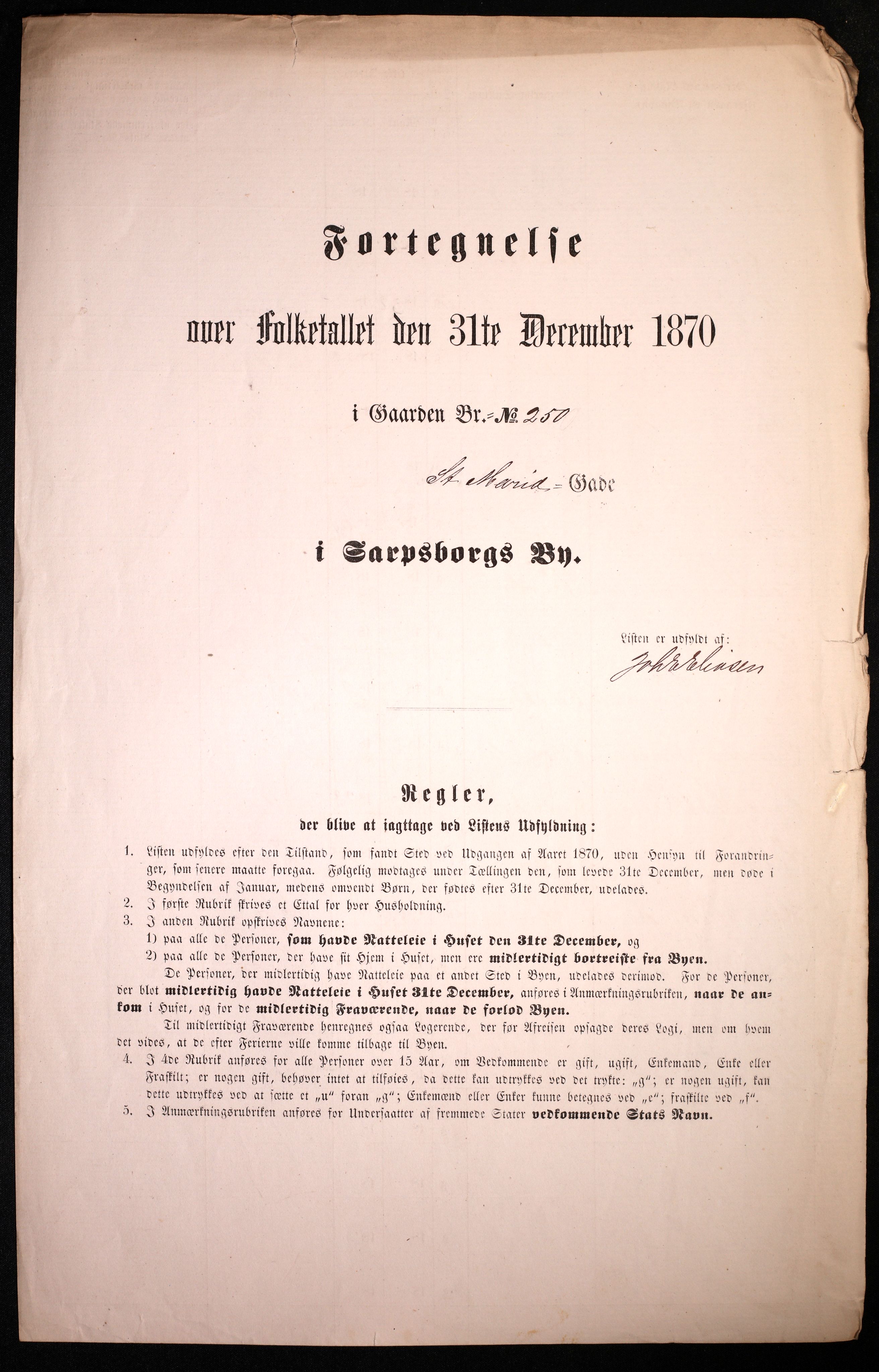 RA, 1870 census for 0102 Sarpsborg, 1870, p. 115