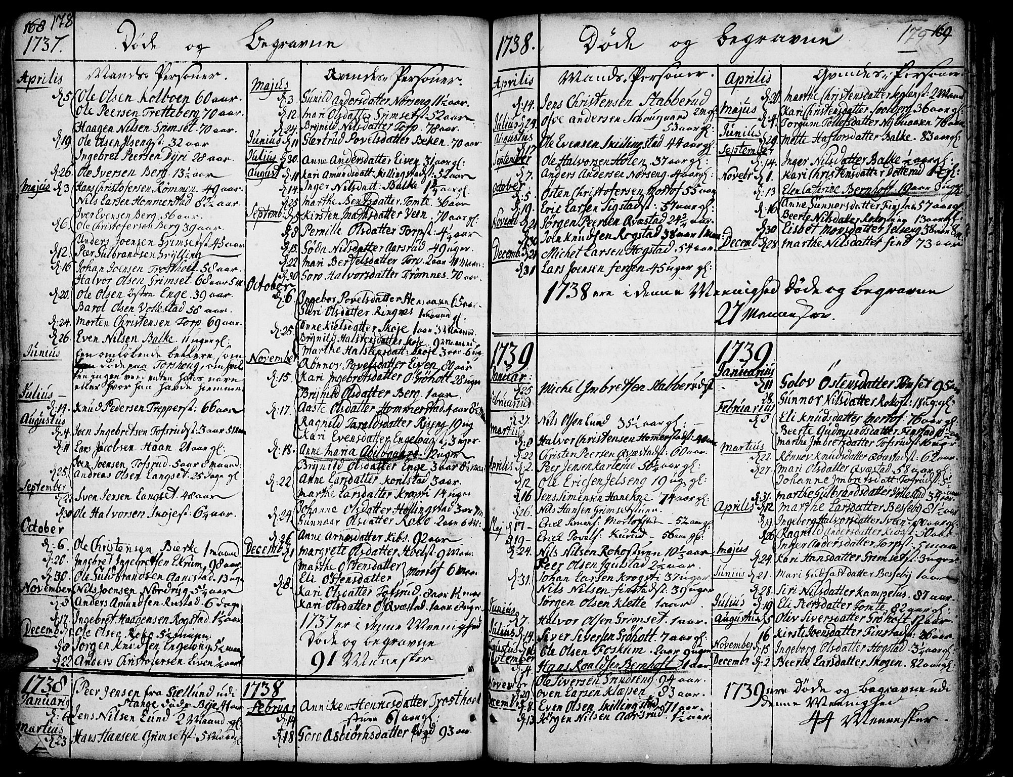 Løten prestekontor, SAH/PREST-022/K/Ka/L0002: Parish register (official) no. 2, 1731-1772, p. 178-179