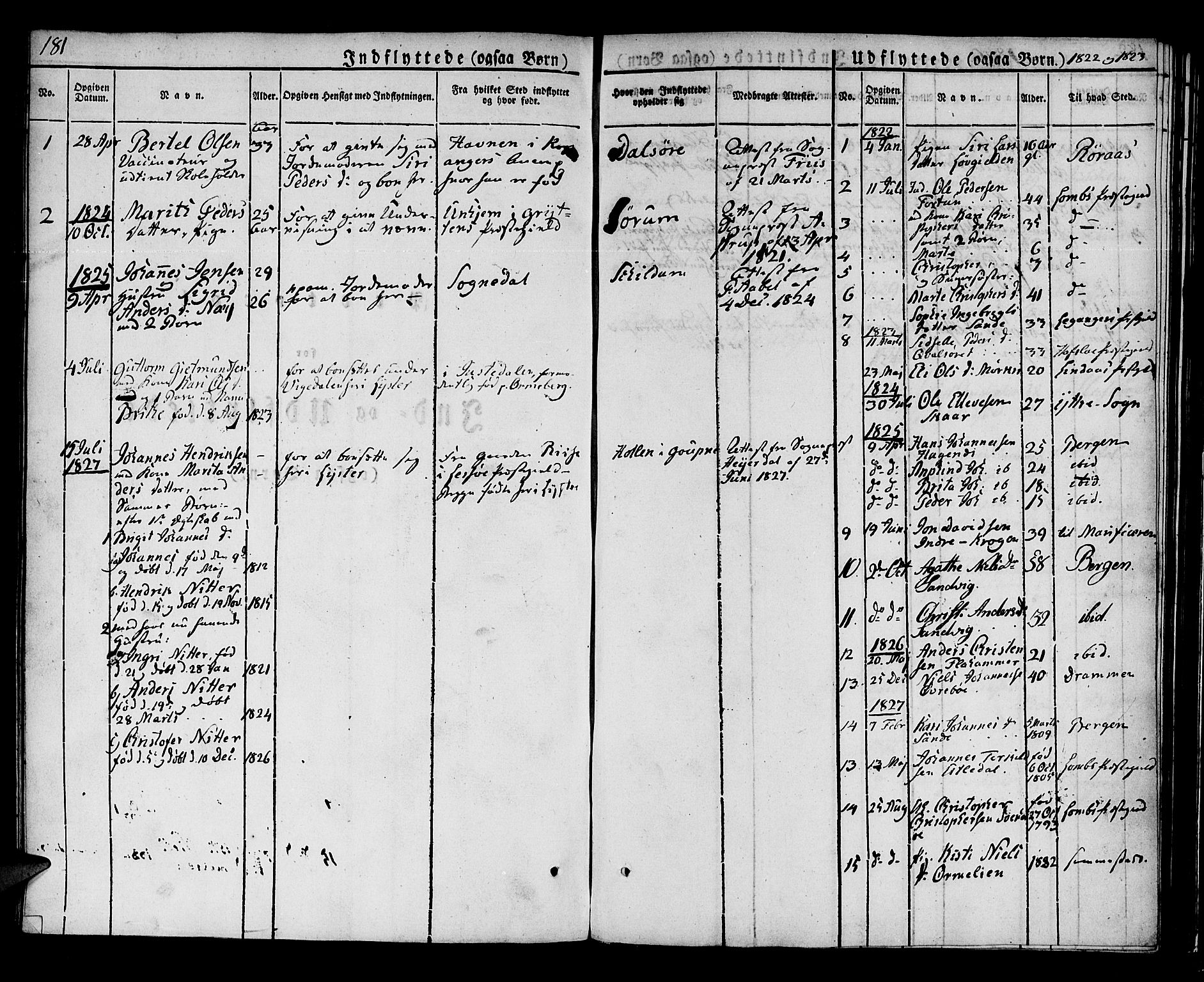 Luster sokneprestembete, SAB/A-81101/H/Haa/Haaa/L0004: Parish register (official) no. A 4, 1821-1832, p. 181