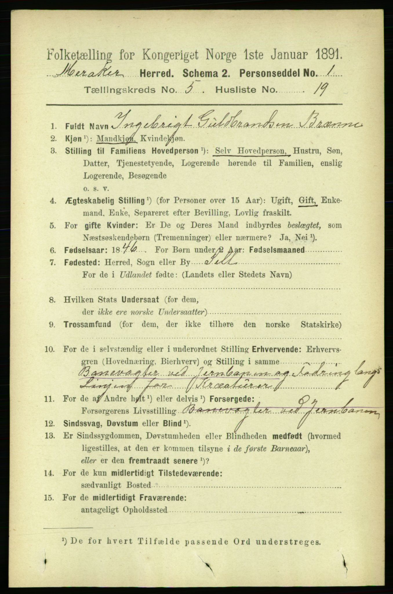 RA, 1891 census for 1711 Meråker, 1891, p. 1993