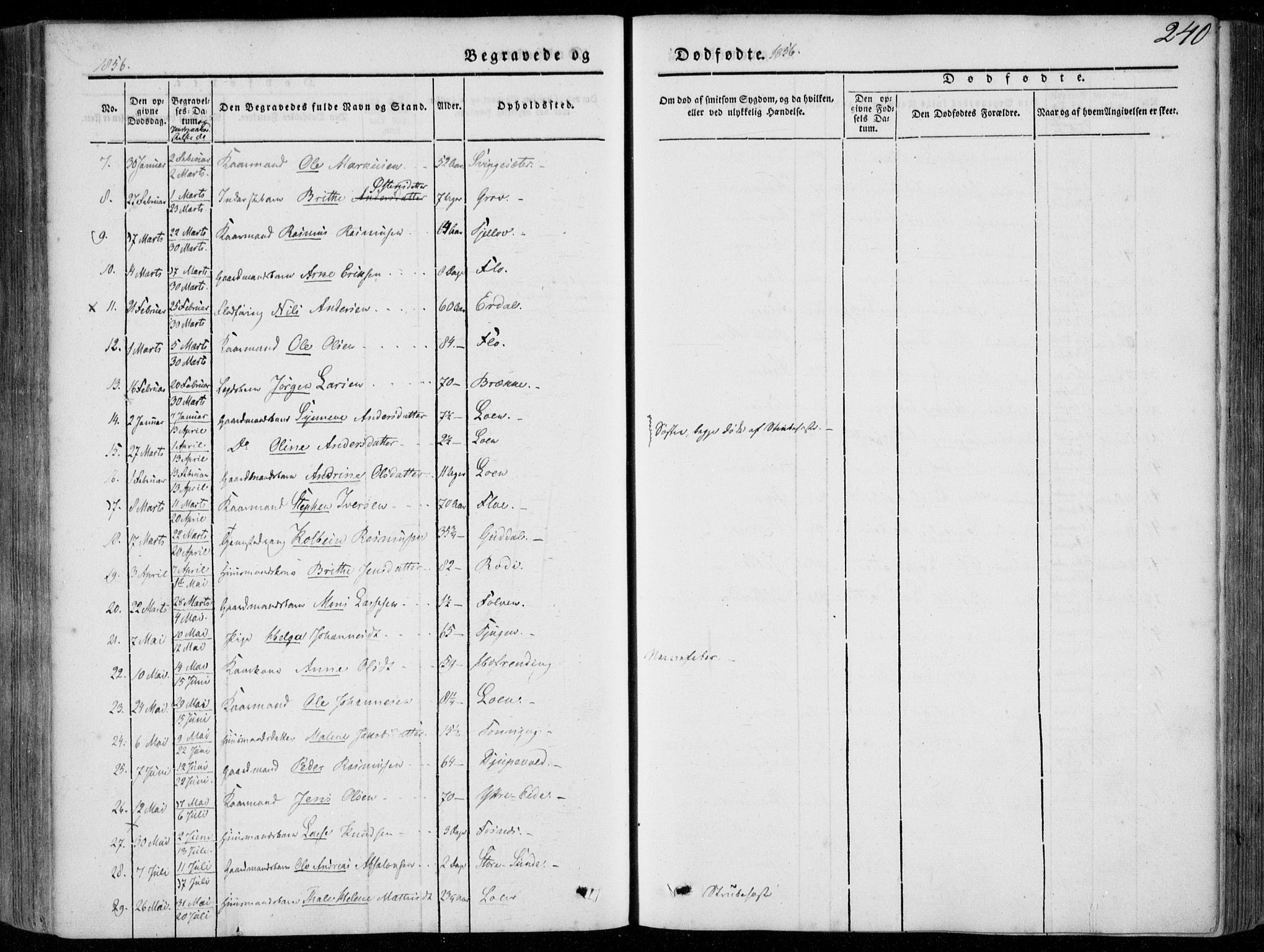 Stryn Sokneprestembete, AV/SAB-A-82501: Parish register (official) no. A 2, 1844-1861, p. 240