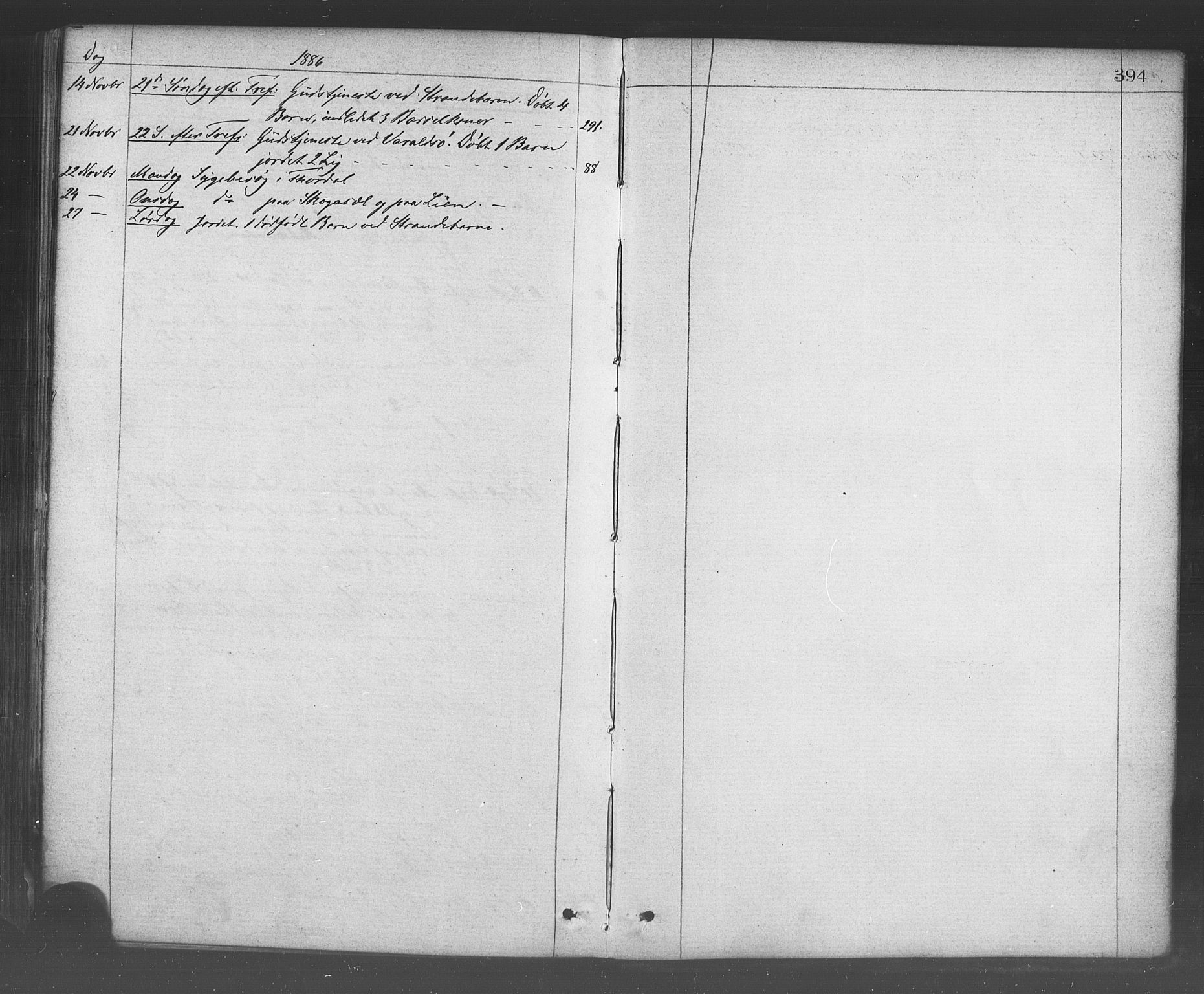 Strandebarm sokneprestembete, AV/SAB-A-78401/H/Haa: Parish register (official) no. A 9, 1872-1886, p. 394