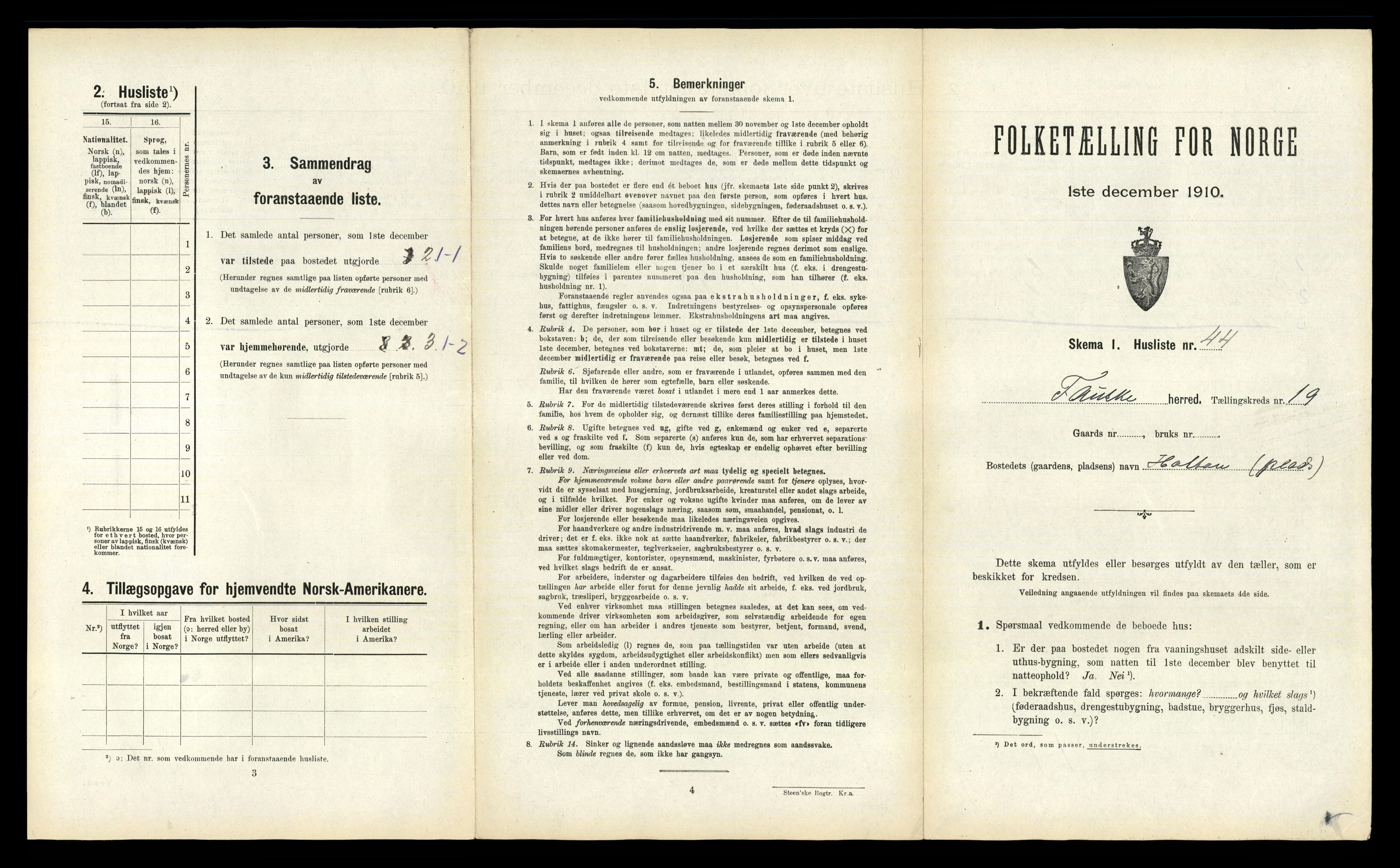 RA, 1910 census for Fauske, 1910, p. 1288