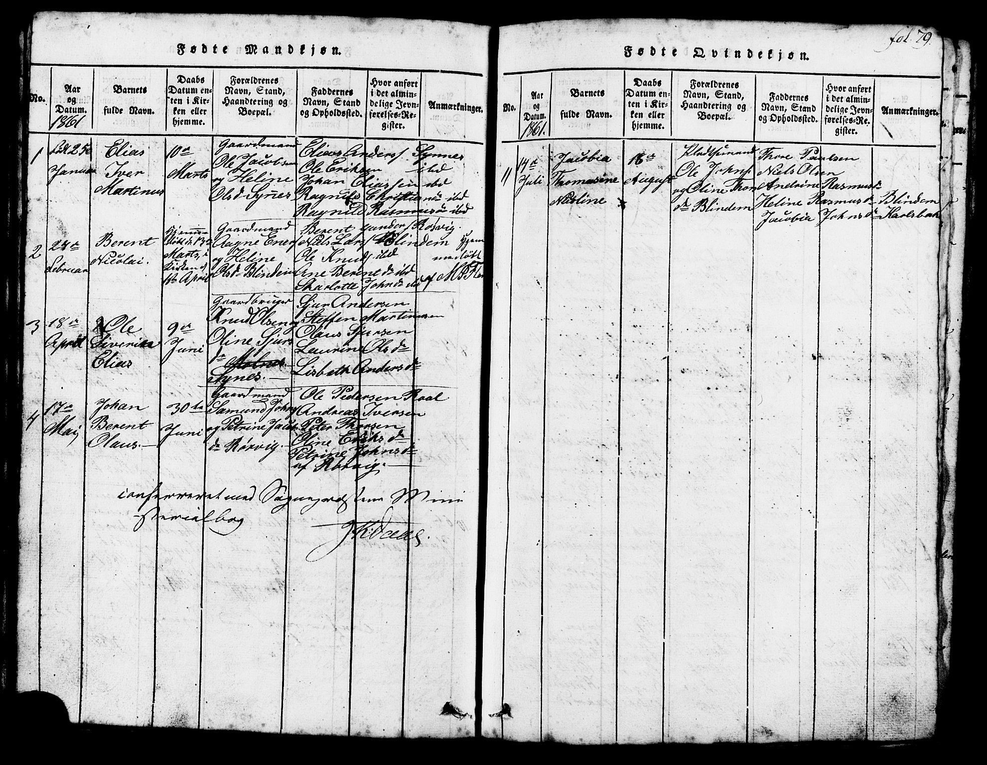 Ministerialprotokoller, klokkerbøker og fødselsregistre - Møre og Romsdal, AV/SAT-A-1454/537/L0520: Parish register (copy) no. 537C01, 1819-1868, p. 79