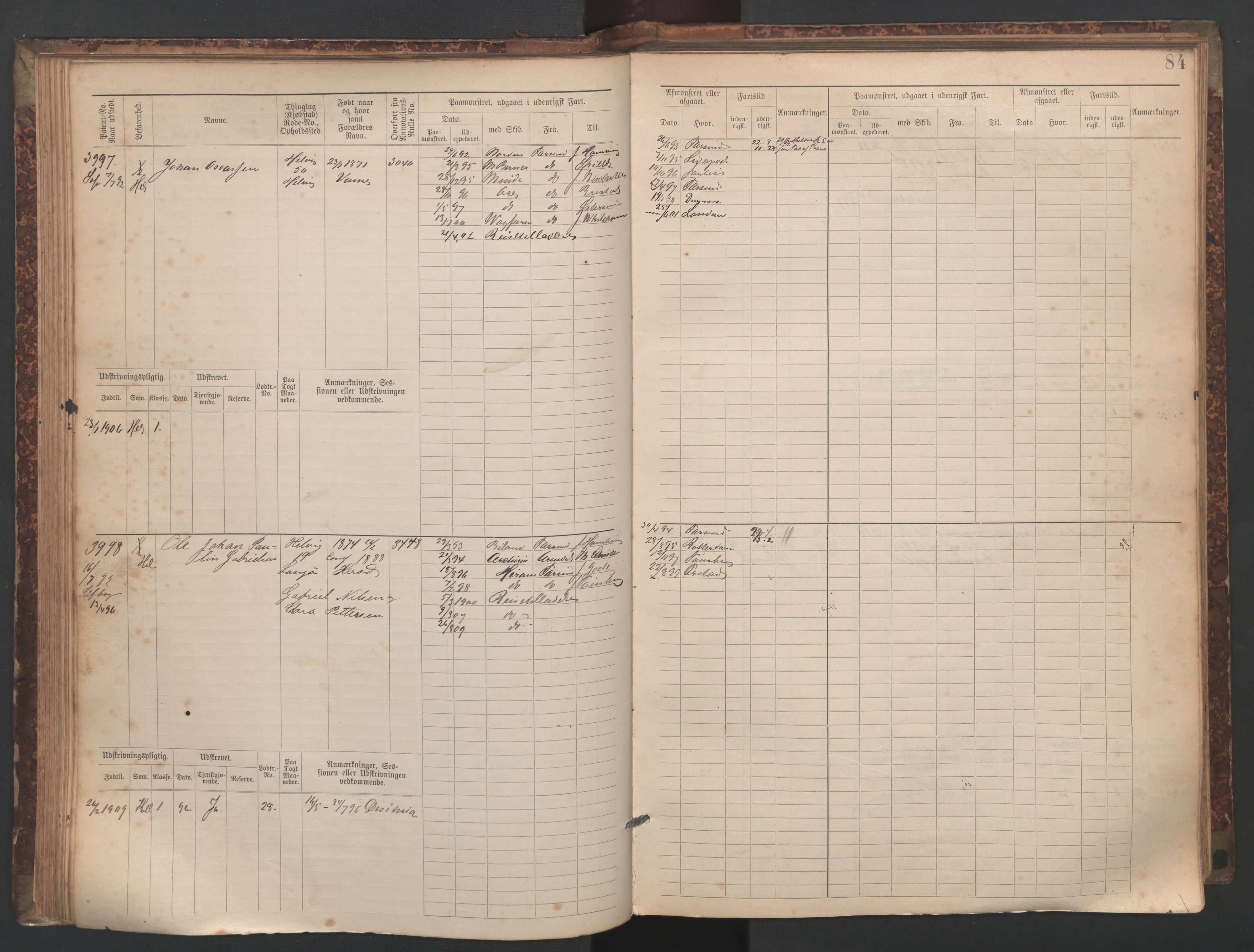 Farsund mønstringskrets, AV/SAK-2031-0017/F/Fb/L0020: Hovedrulle nr 3833-4506, Z-12, 1890-1930, p. 86