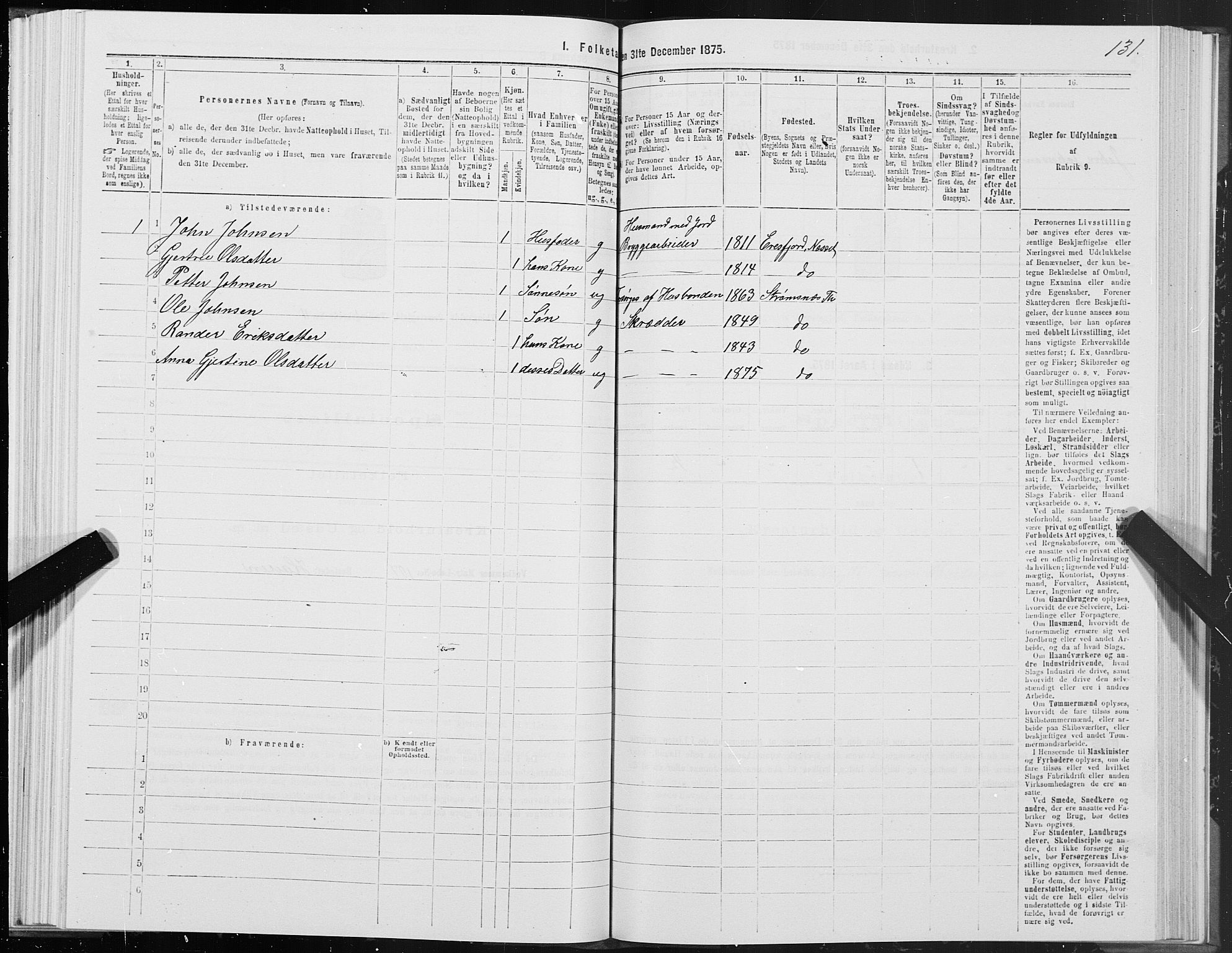 SAT, 1875 census for 1560P Tingvoll, 1875, p. 4131