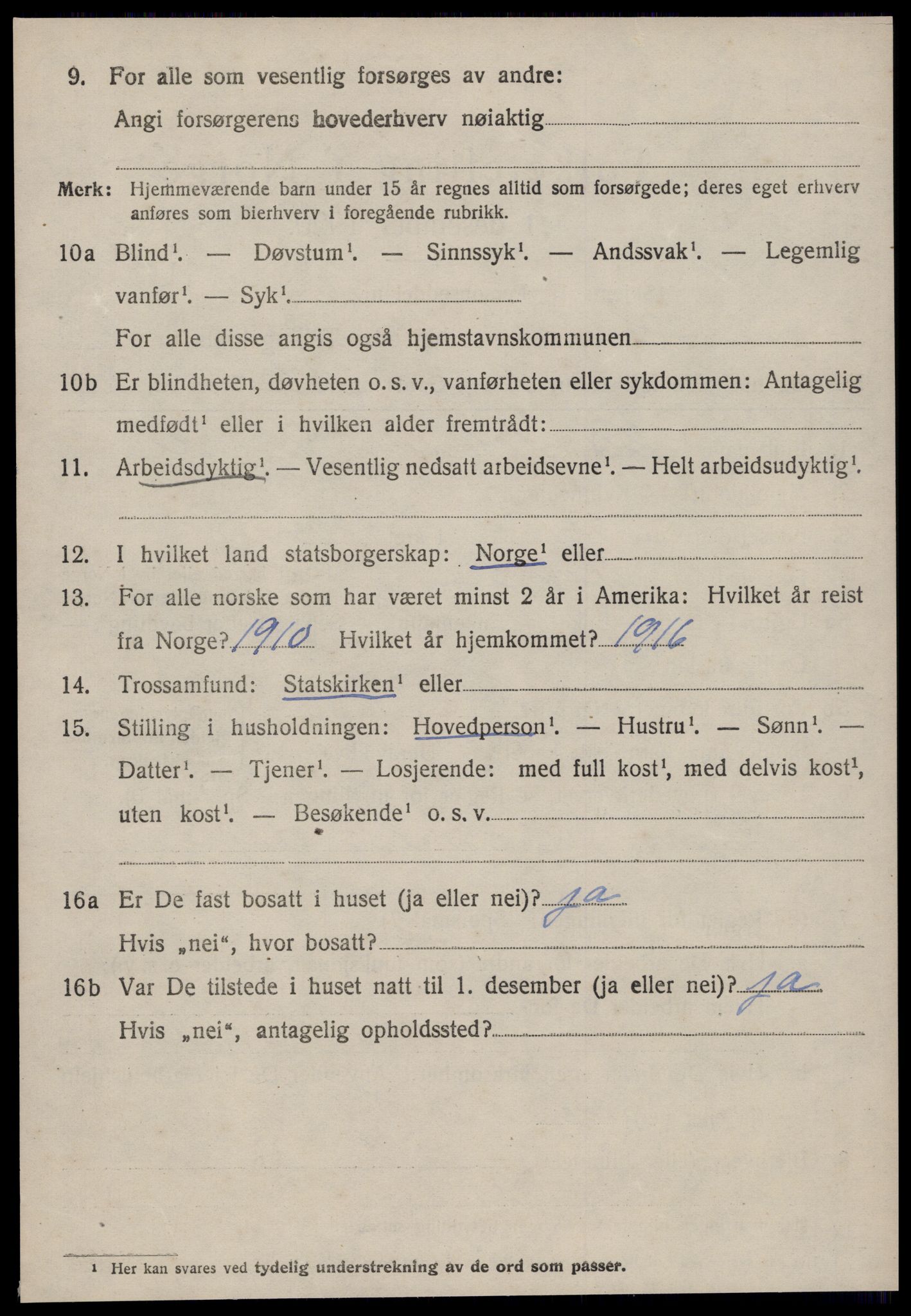 SAT, 1920 census for Hareid, 1920, p. 3988