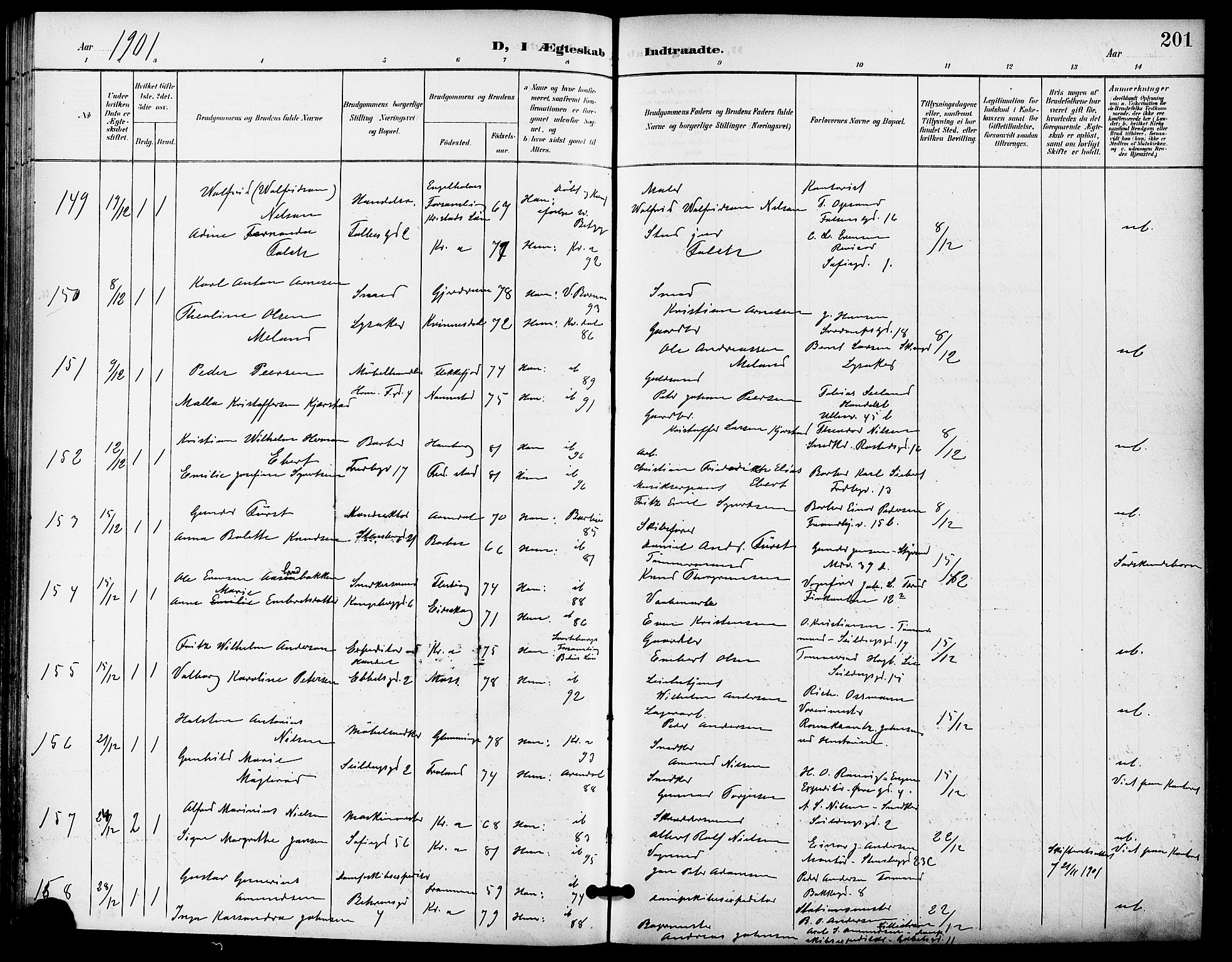 Gamle Aker prestekontor Kirkebøker, AV/SAO-A-10617a/F/L0012: Parish register (official) no. 12, 1898-1910, p. 201