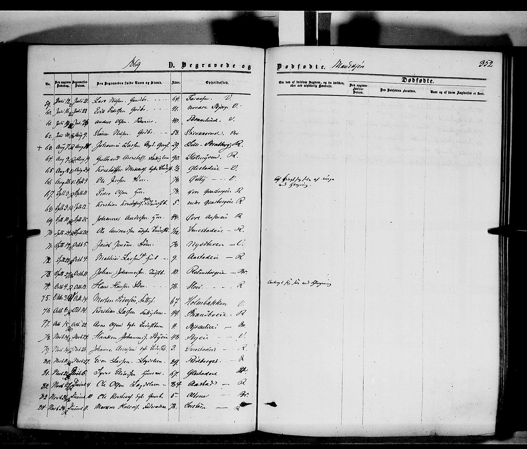 Ringsaker prestekontor, AV/SAH-PREST-014/K/Ka/L0010: Parish register (official) no. 10, 1861-1869, p. 352