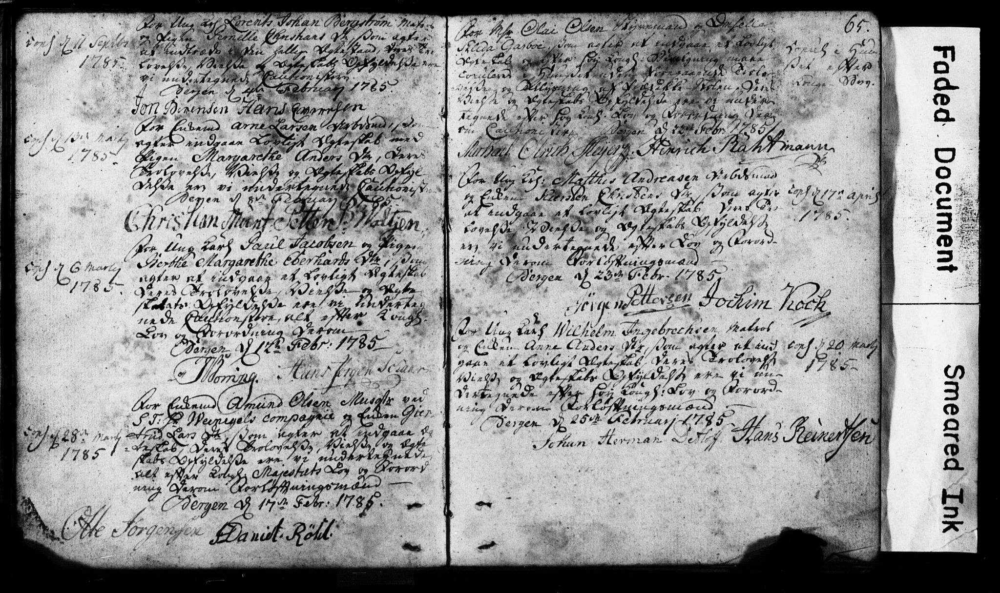 Korskirken sokneprestembete, AV/SAB-A-76101: Best man's statements no. II.5.1, 1776-1816, p. 65