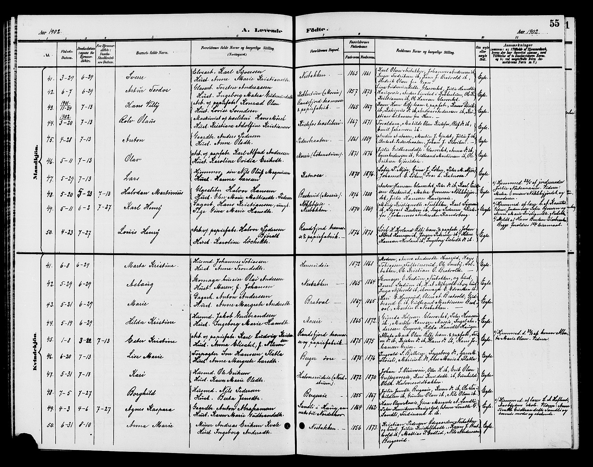 Jevnaker prestekontor, AV/SAH-PREST-116/H/Ha/Hab/L0002: Parish register (copy) no. 2, 1896-1906, p. 55