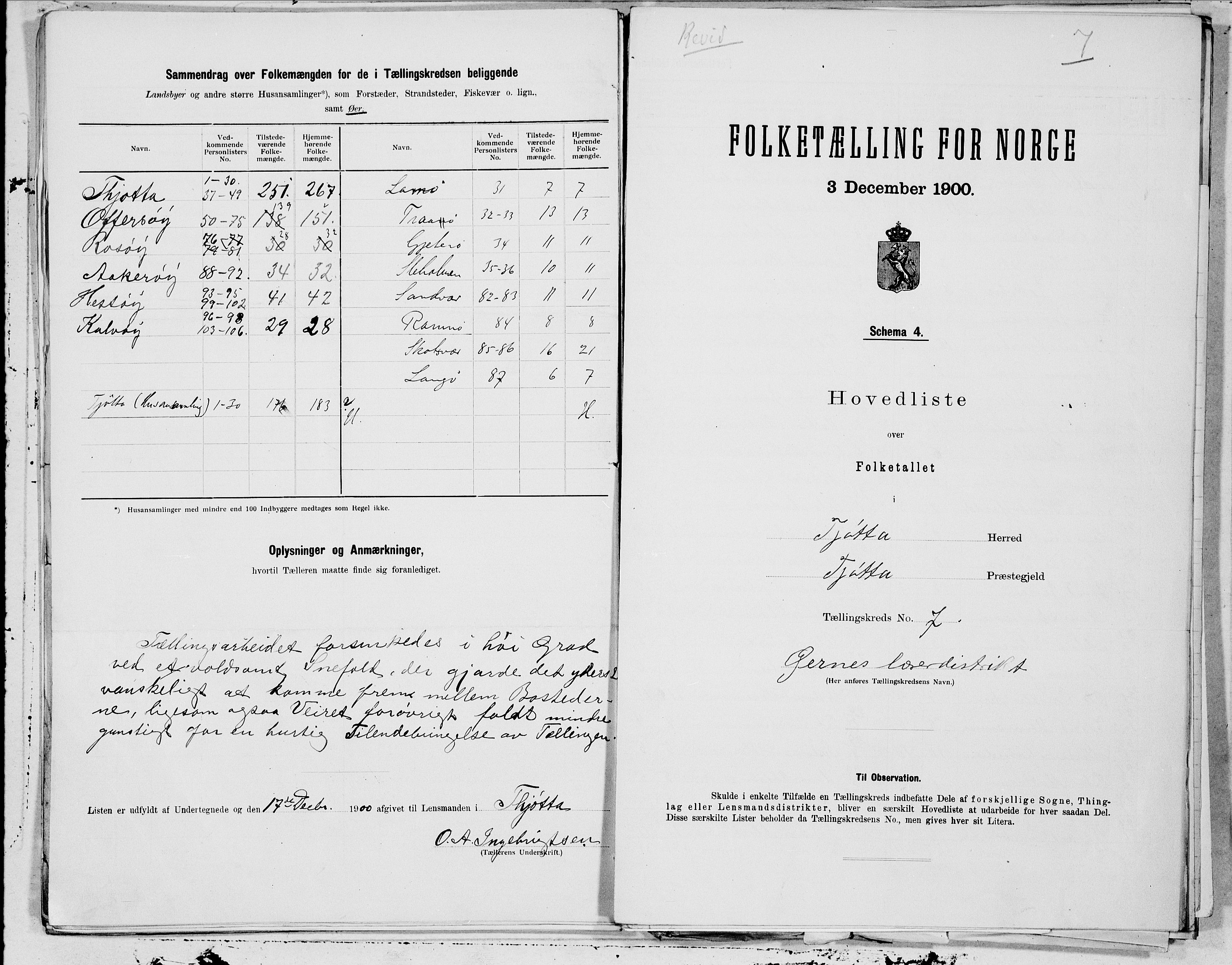 SAT, 1900 census for Tjøtta, 1900, p. 18