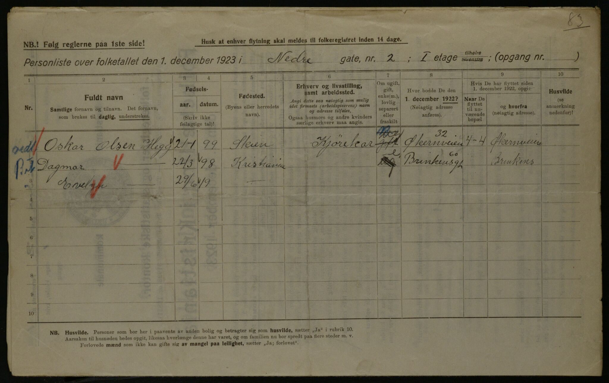 OBA, Municipal Census 1923 for Kristiania, 1923, p. 76139