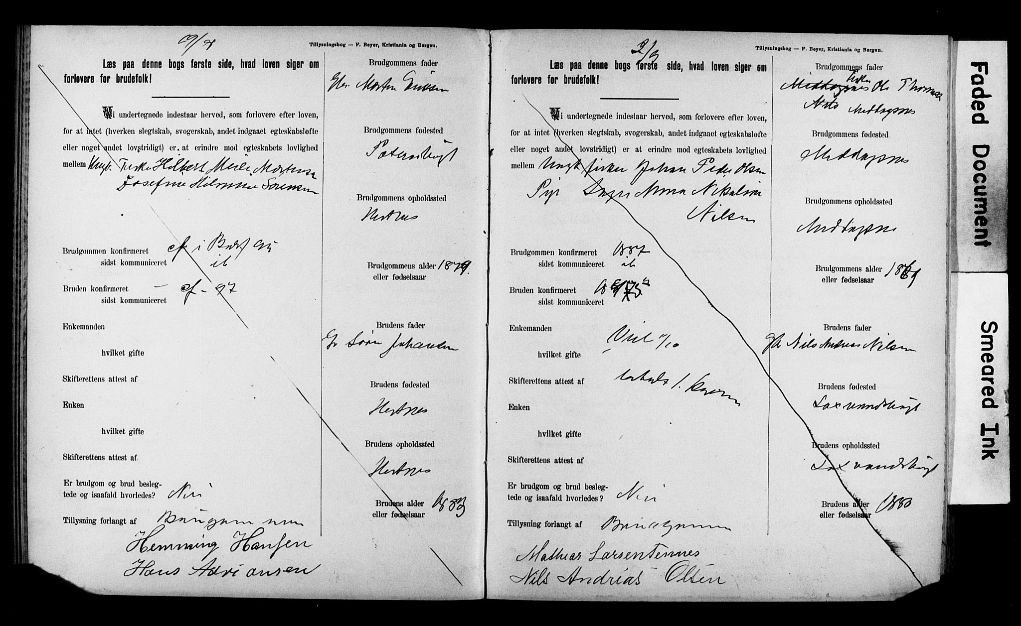 Balsfjord sokneprestembete, AV/SATØ-S-1303/H/Hd/L0031: Banns register no. 31, 1897-1906