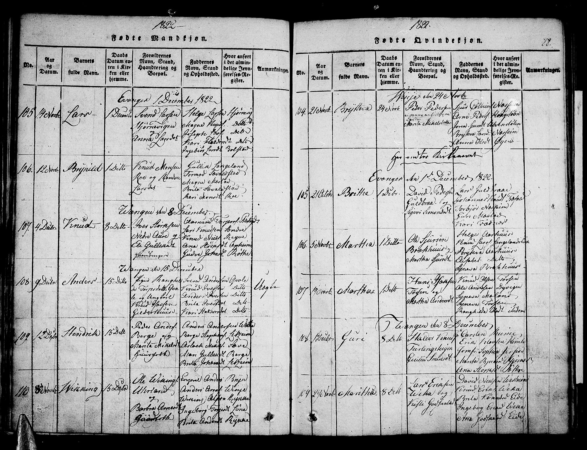 Voss sokneprestembete, AV/SAB-A-79001/H/Haa: Parish register (official) no. A 11, 1816-1827, p. 88
