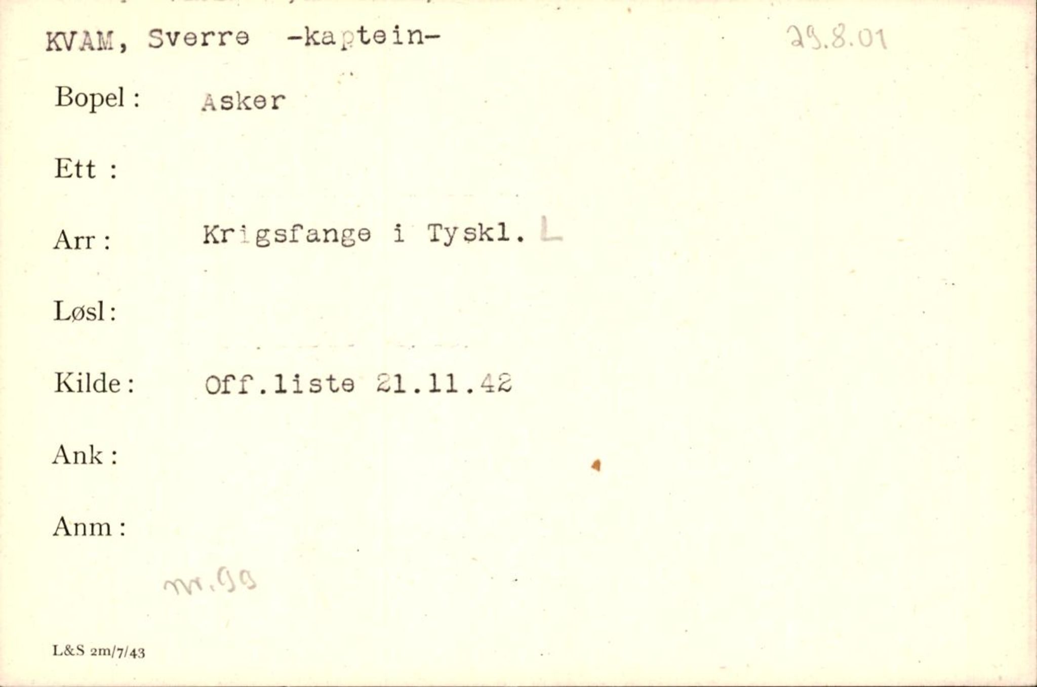 Forsvaret, Forsvarets krigshistoriske avdeling, AV/RA-RAFA-2017/Y/Yf/L0200: II-C-11-2102  -  Norske krigsfanger i Tyskland, 1940-1945, p. 617