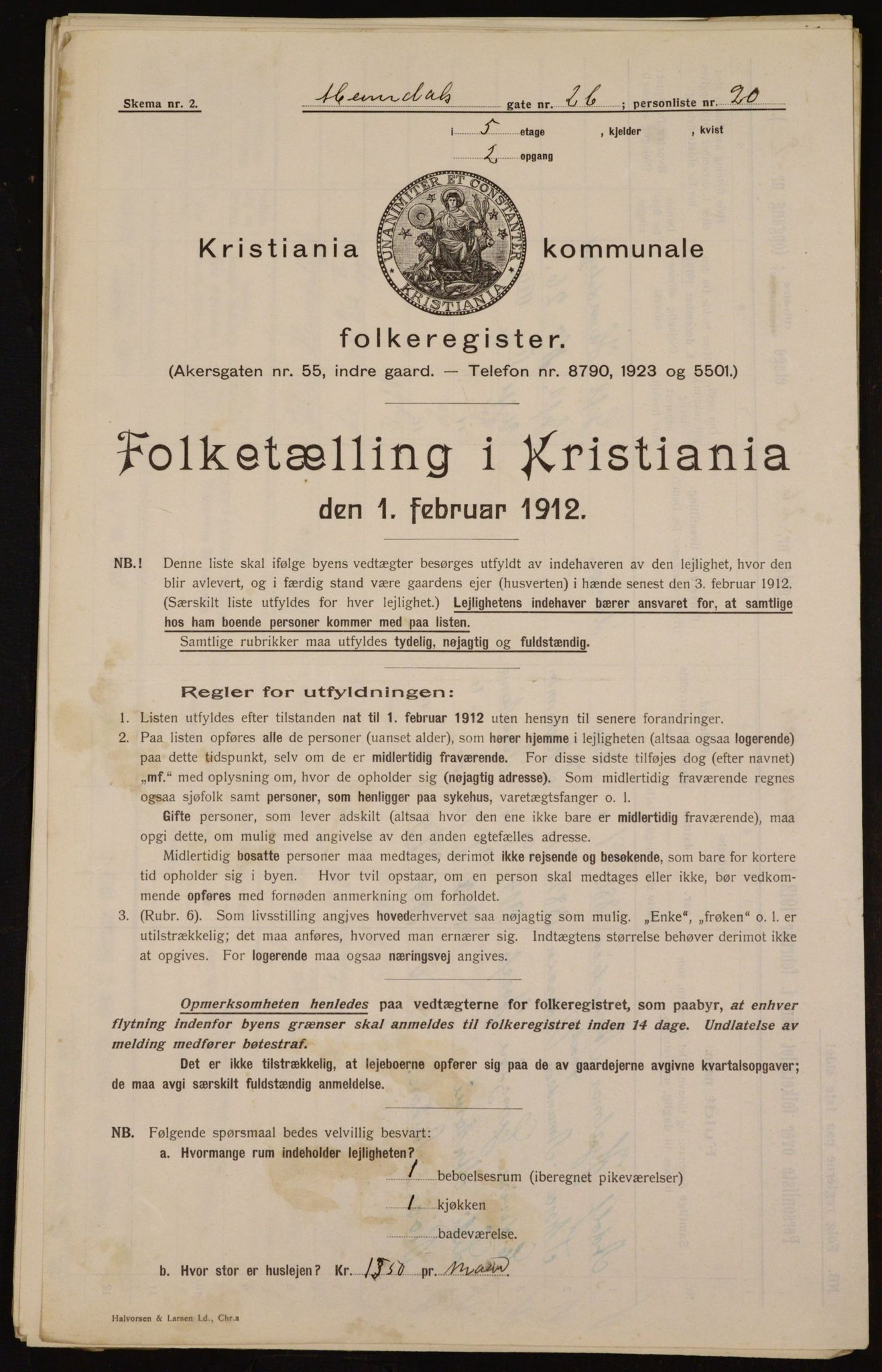 OBA, Municipal Census 1912 for Kristiania, 1912, p. 37199