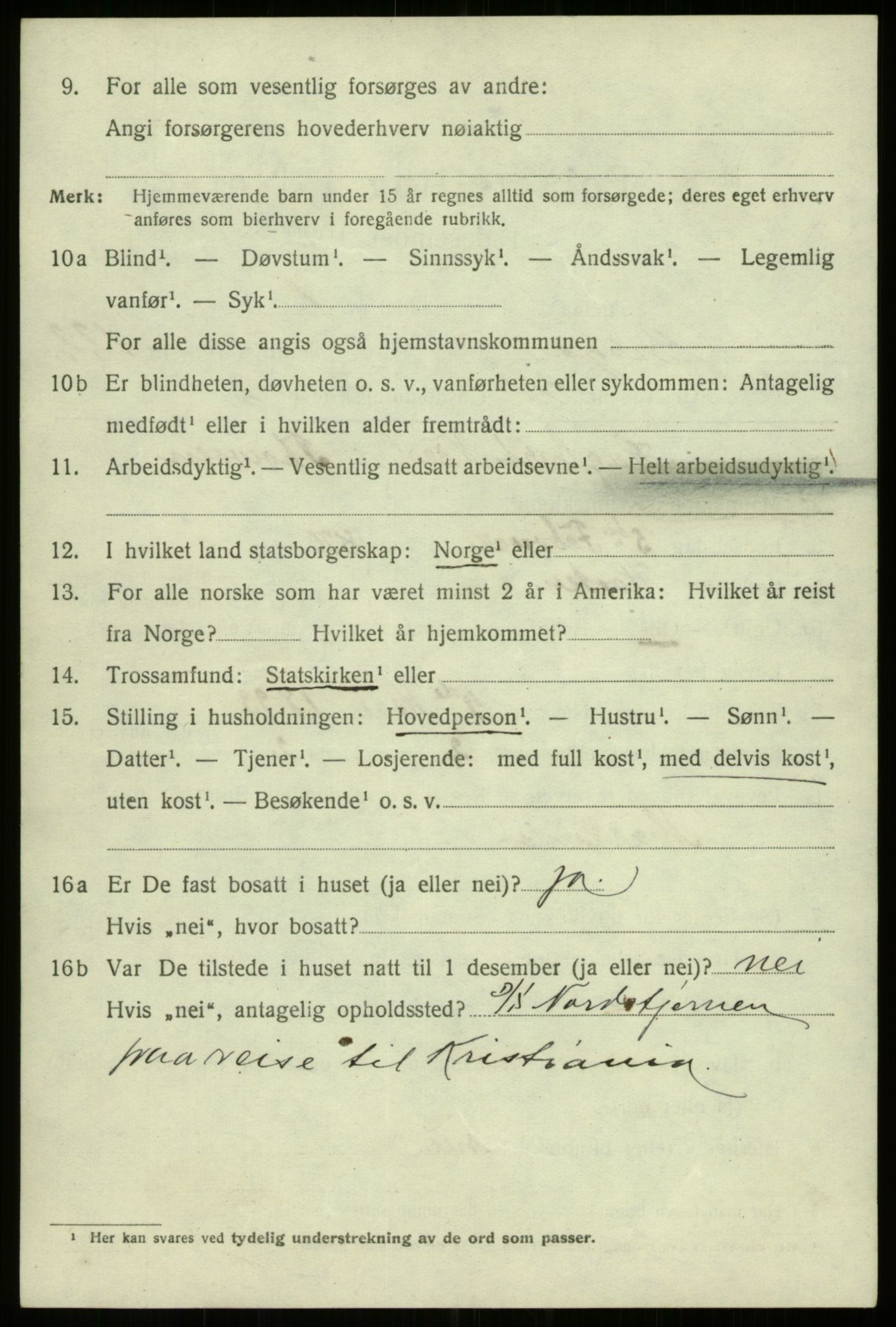 SAB, 1920 census for Bergen, 1920, p. 206539