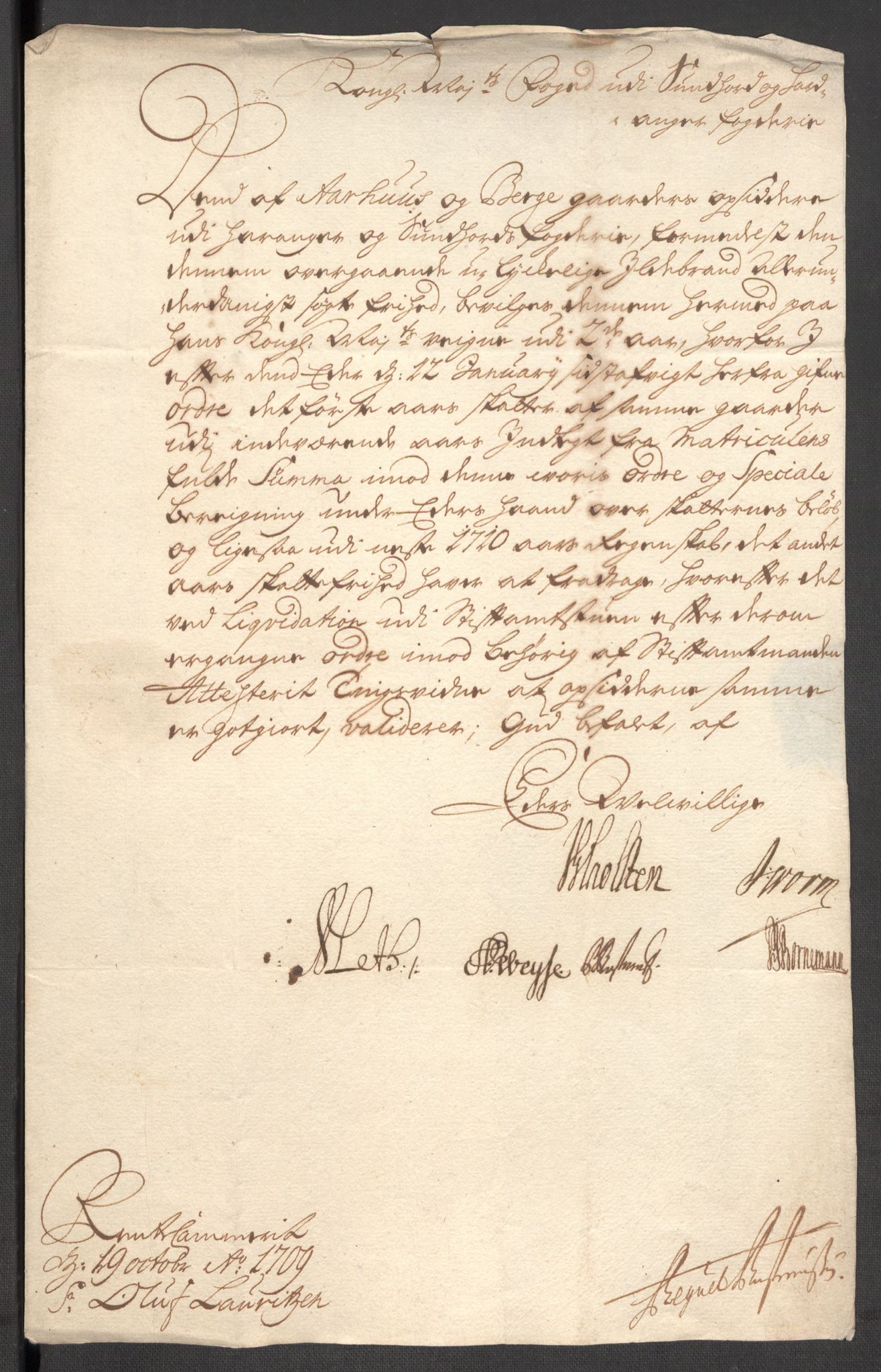 Rentekammeret inntil 1814, Reviderte regnskaper, Fogderegnskap, AV/RA-EA-4092/R48/L2986: Fogderegnskap Sunnhordland og Hardanger, 1709-1710, p. 579