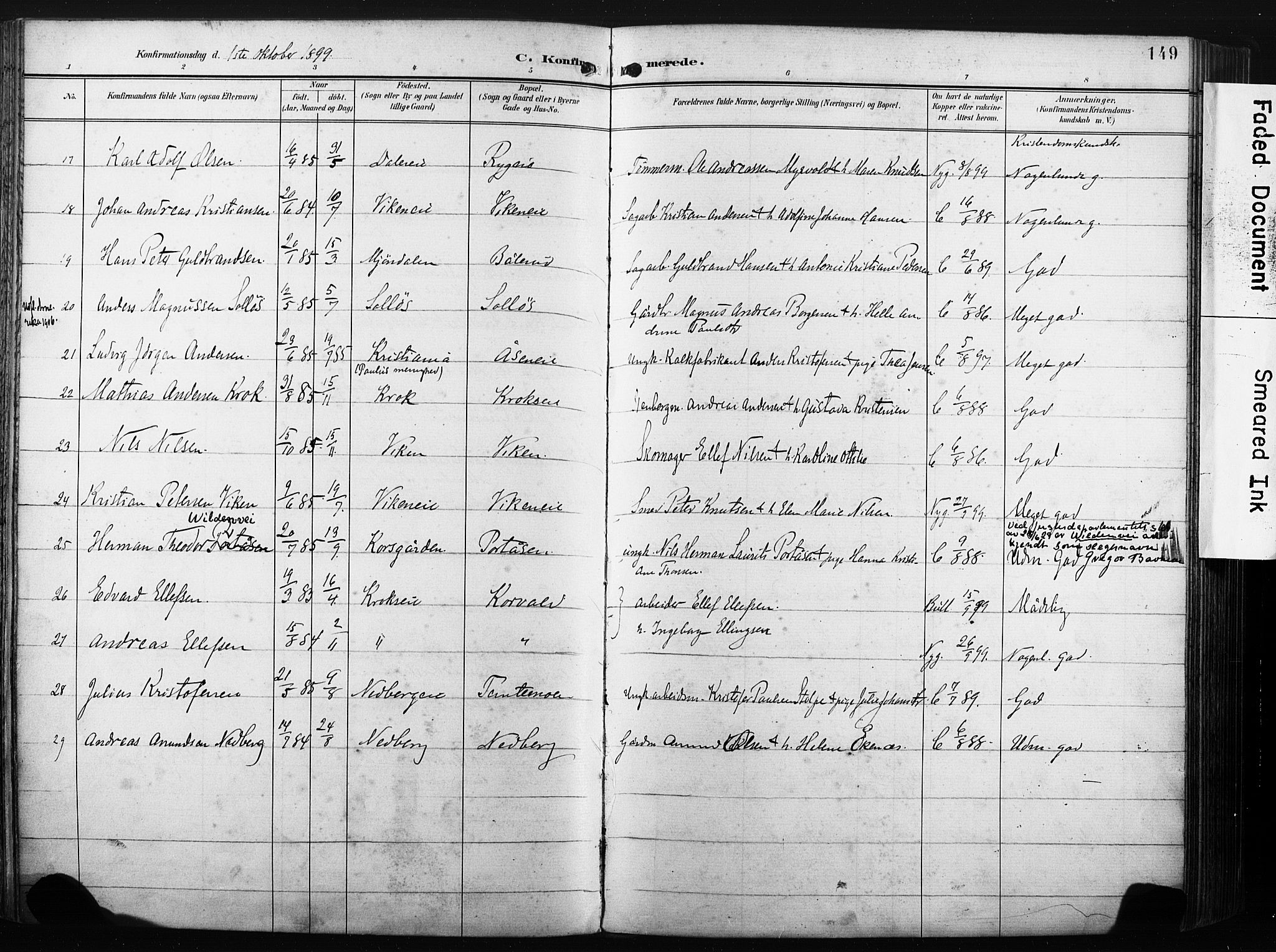 Nedre Eiker kirkebøker, SAKO/A-612/F/Fa/L0005: Parish register (official) no. 5, 1898-1905, p. 149