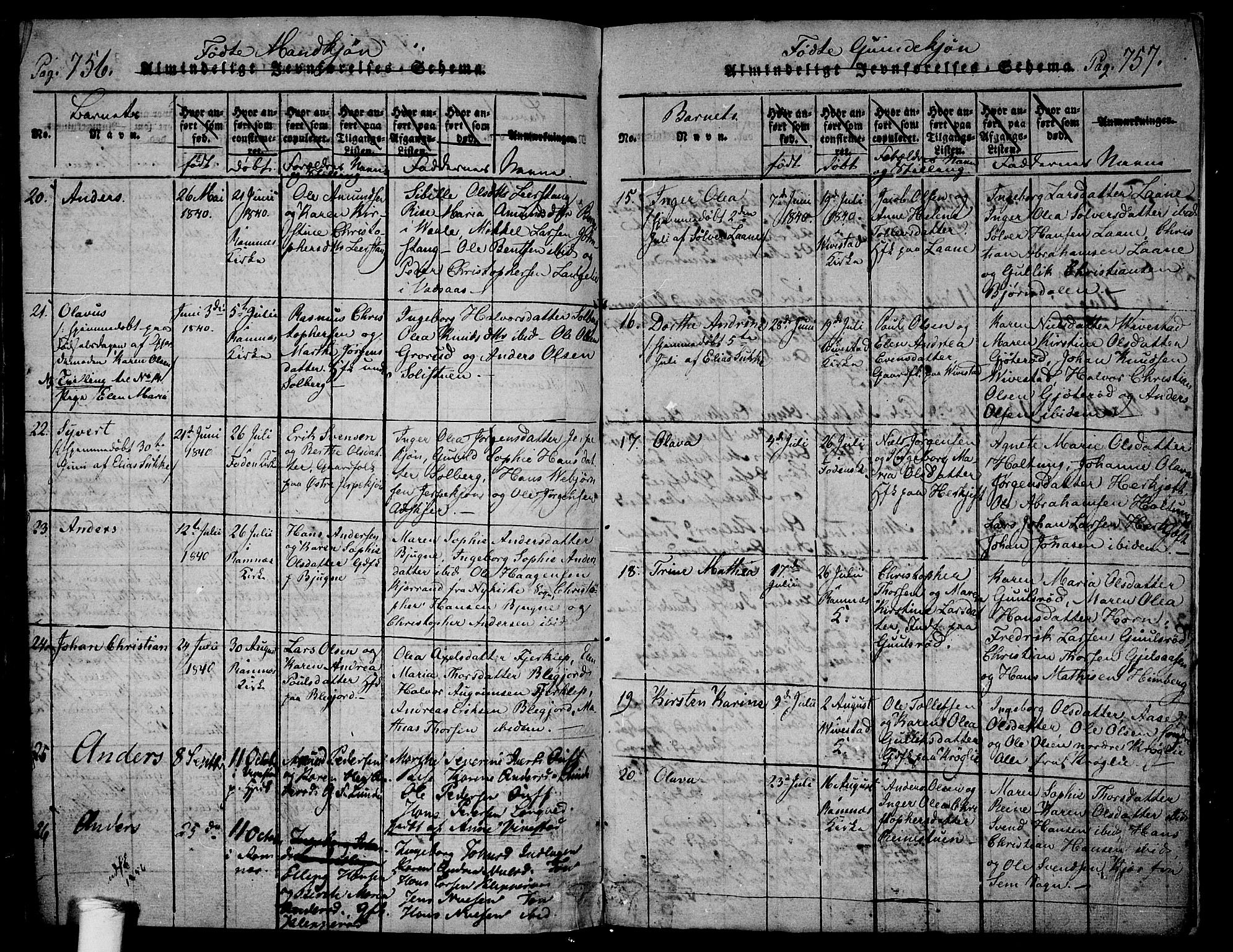 Ramnes kirkebøker, AV/SAKO-A-314/F/Fa/L0004: Parish register (official) no. I 4, 1813-1840, p. 756-757