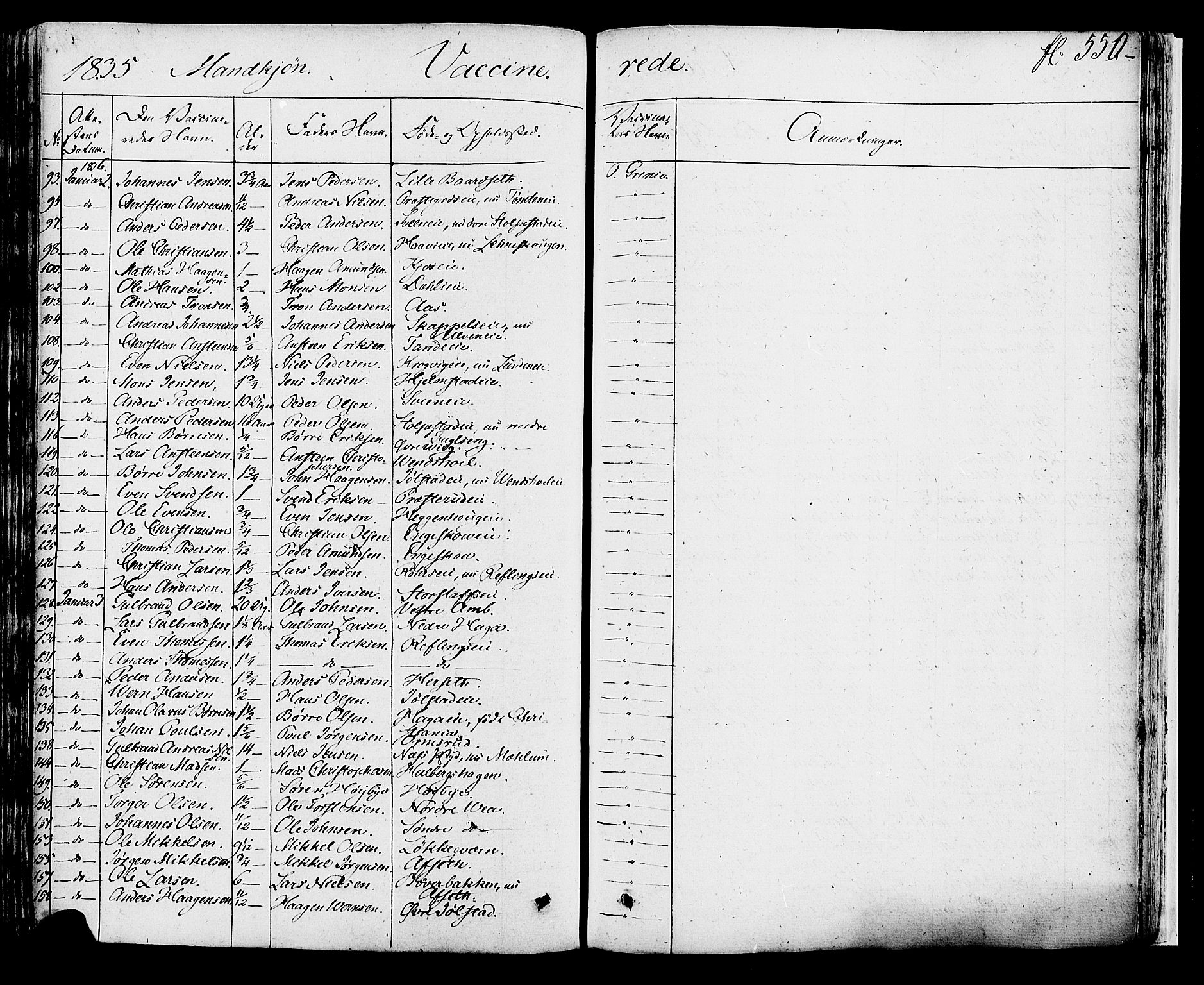 Ringsaker prestekontor, AV/SAH-PREST-014/K/Ka/L0007: Parish register (official) no. 7B, 1826-1837, p. 550