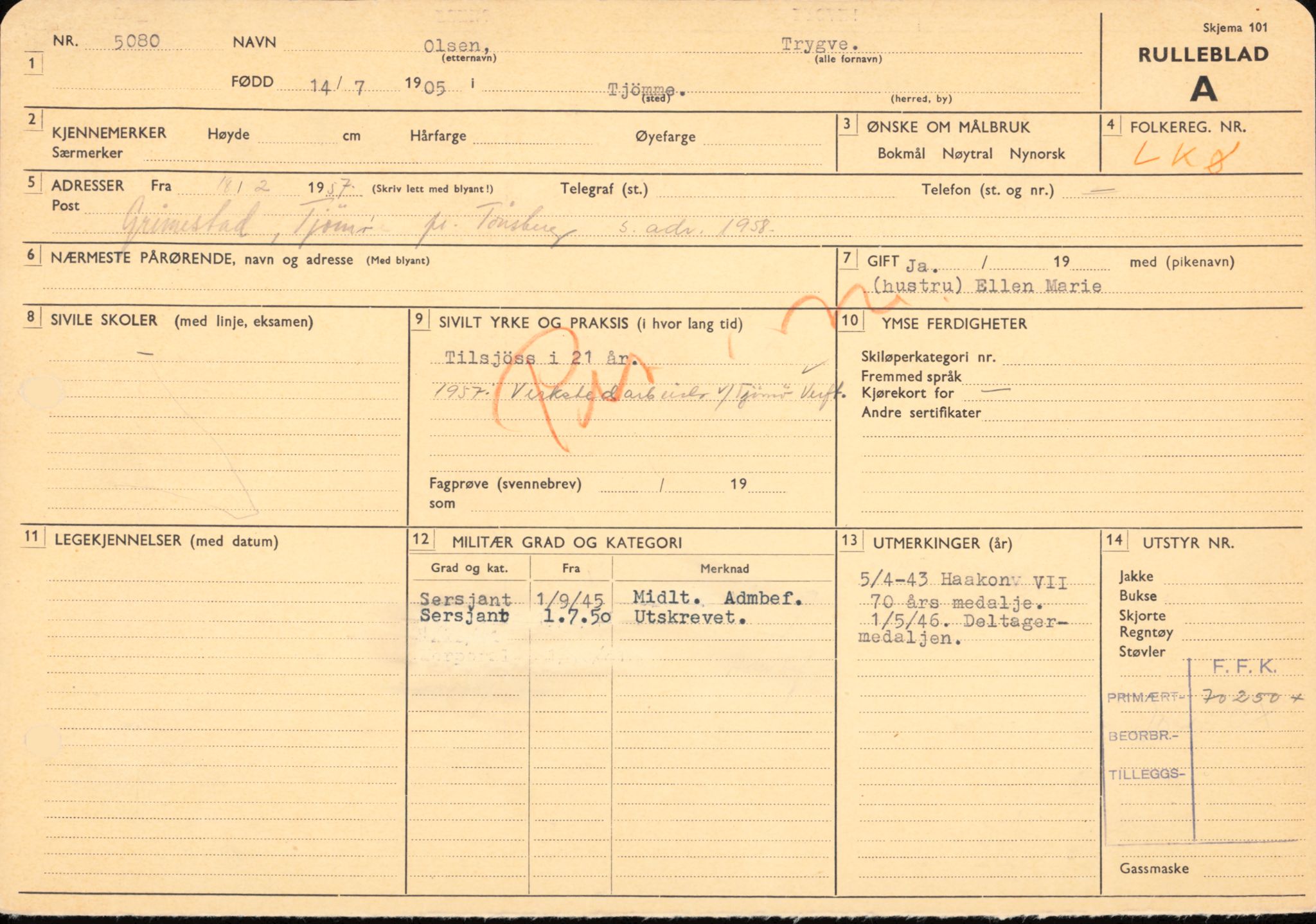 Forsvaret, Forsvarets overkommando/Luftforsvarsstaben, AV/RA-RAFA-4079/P/Pa/L0013: Personellmapper, 1905, p. 481