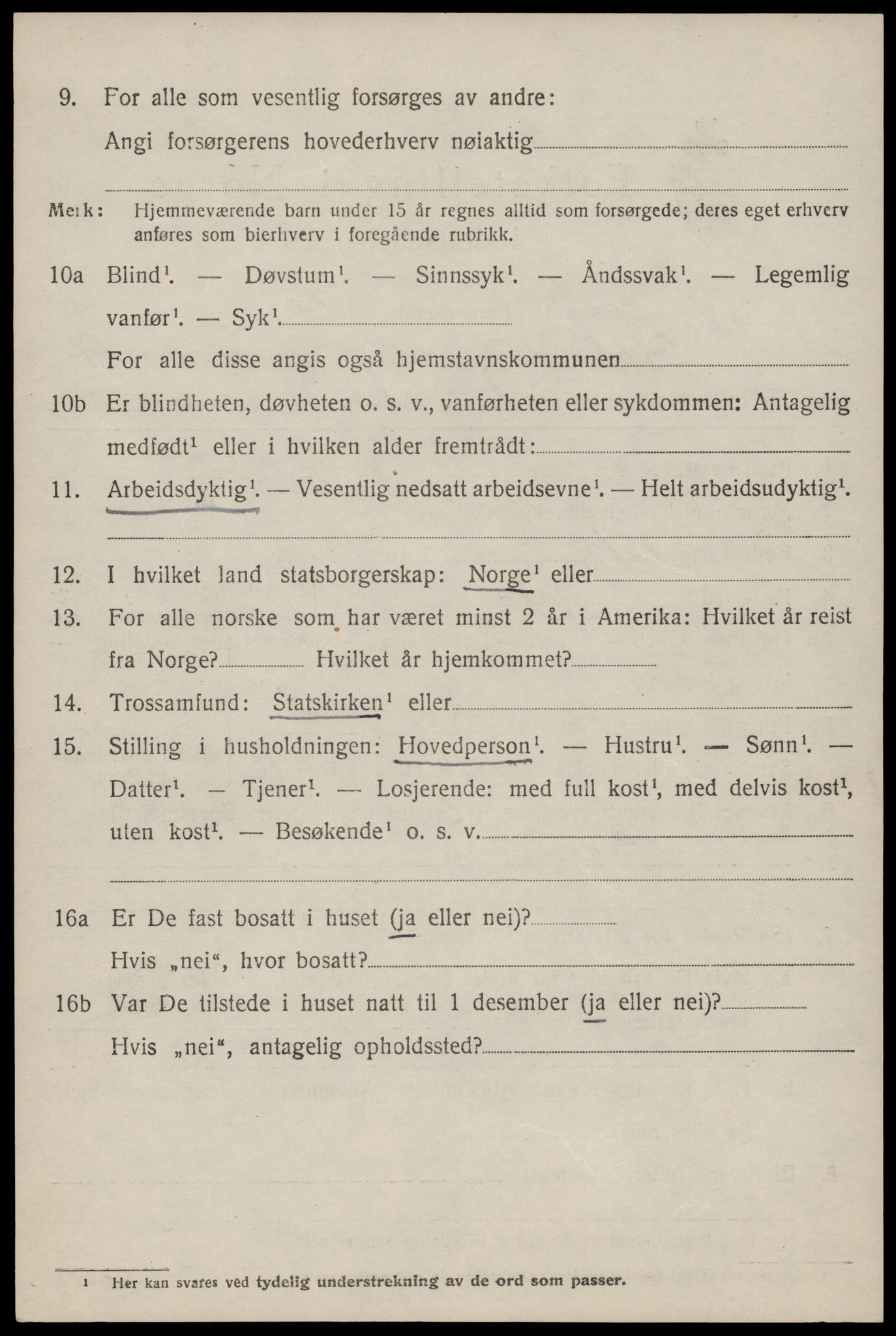 SAST, 1920 census for Skjold, 1920, p. 4425