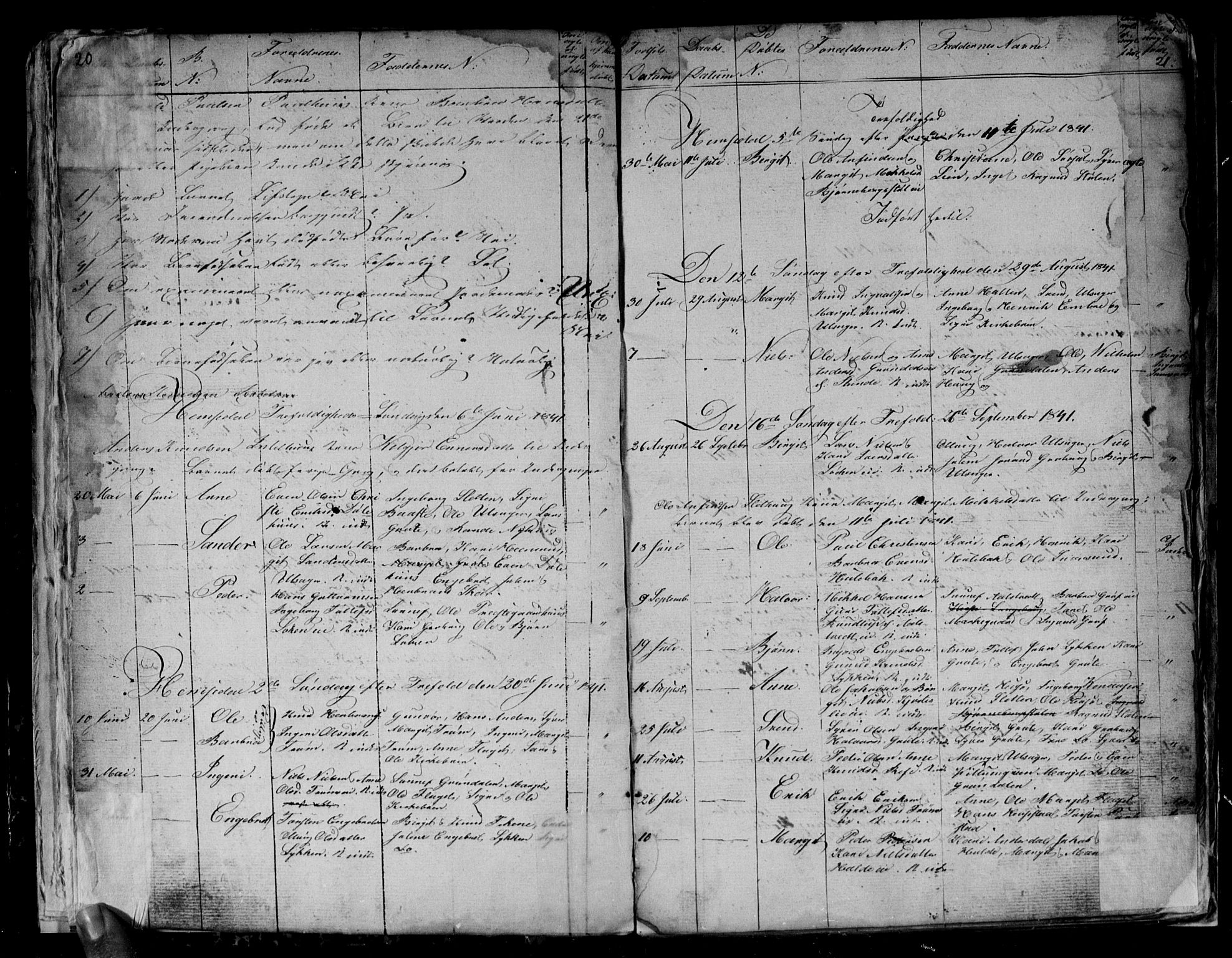 Gol kirkebøker, SAKO/A-226/G/Gb/L0002: Parish register (copy) no. II 2, 1838-1844, p. 20-21