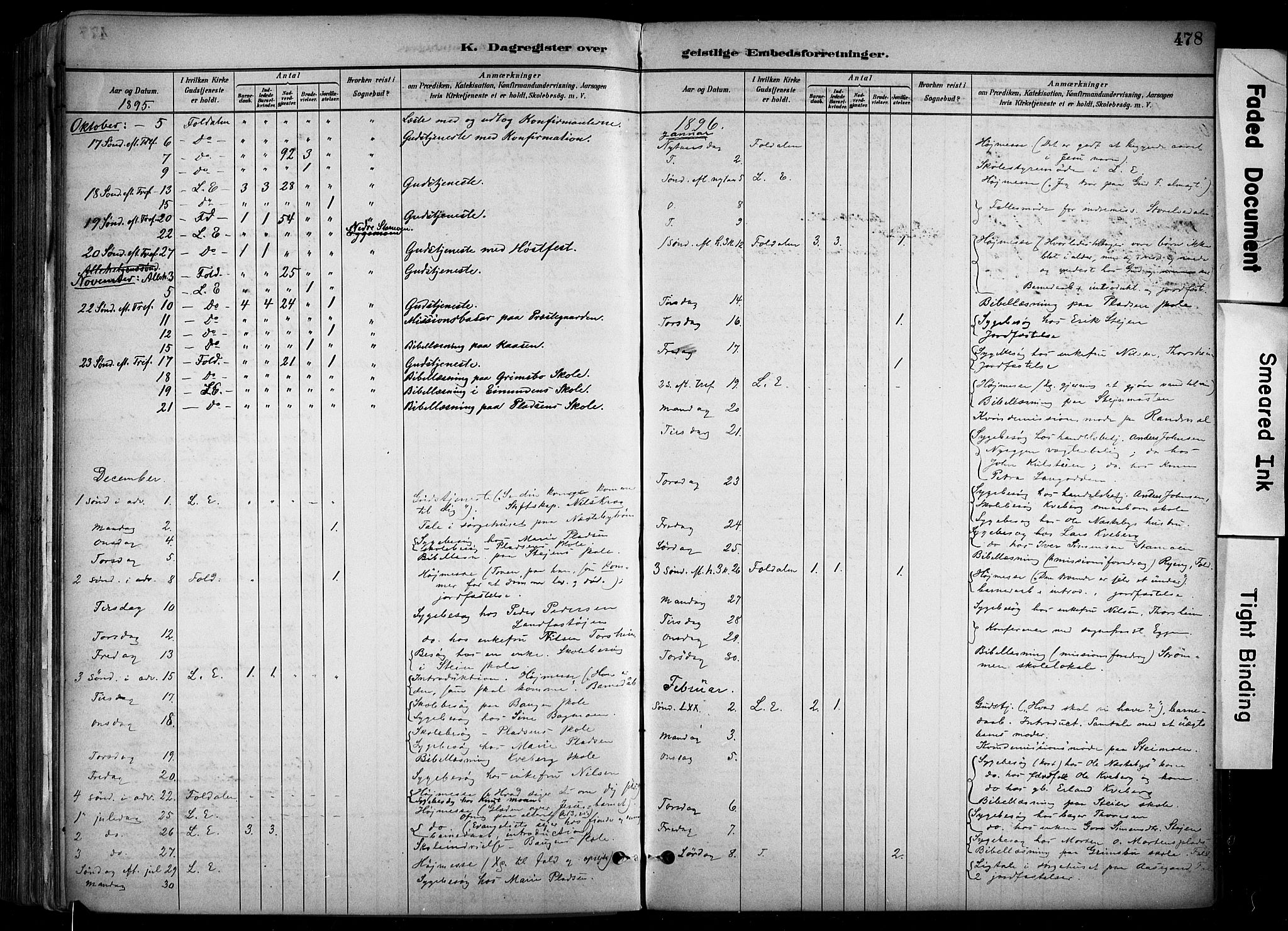 Alvdal prestekontor, SAH/PREST-060/H/Ha/Haa/L0002: Parish register (official) no. 2, 1883-1906, p. 478