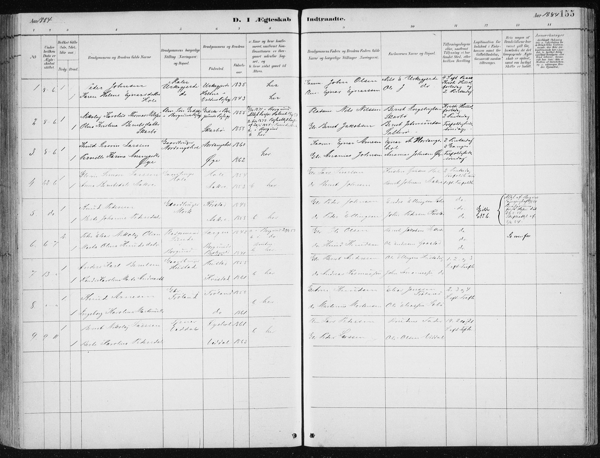 Ministerialprotokoller, klokkerbøker og fødselsregistre - Møre og Romsdal, AV/SAT-A-1454/515/L0215: Parish register (copy) no. 515C02, 1884-1906, p. 155