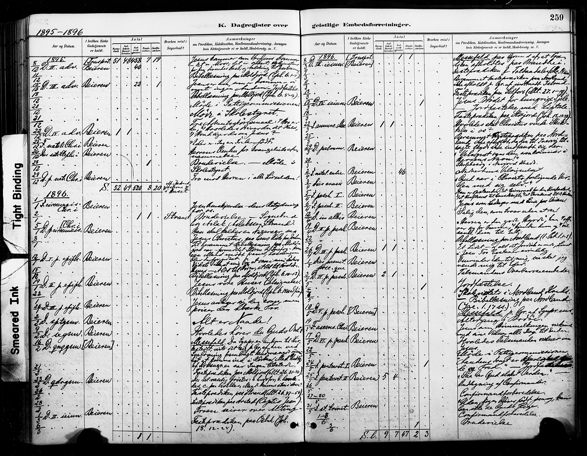 Ministerialprotokoller, klokkerbøker og fødselsregistre - Nordland, SAT/A-1459/846/L0646: Parish register (official) no. 846A04, 1887-1901, p. 259