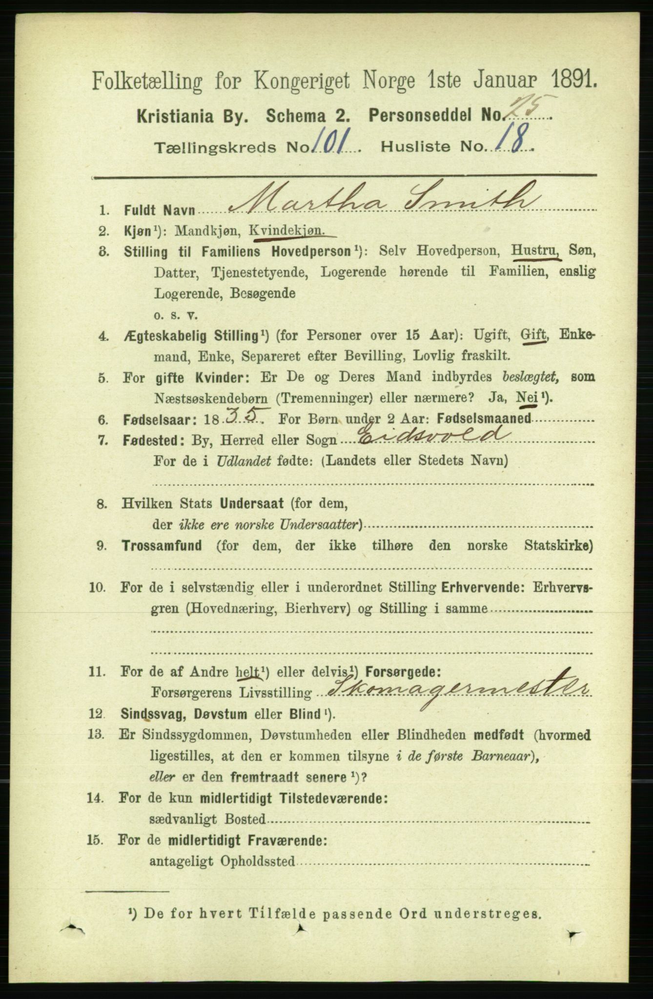 RA, 1891 census for 0301 Kristiania, 1891, p. 50461