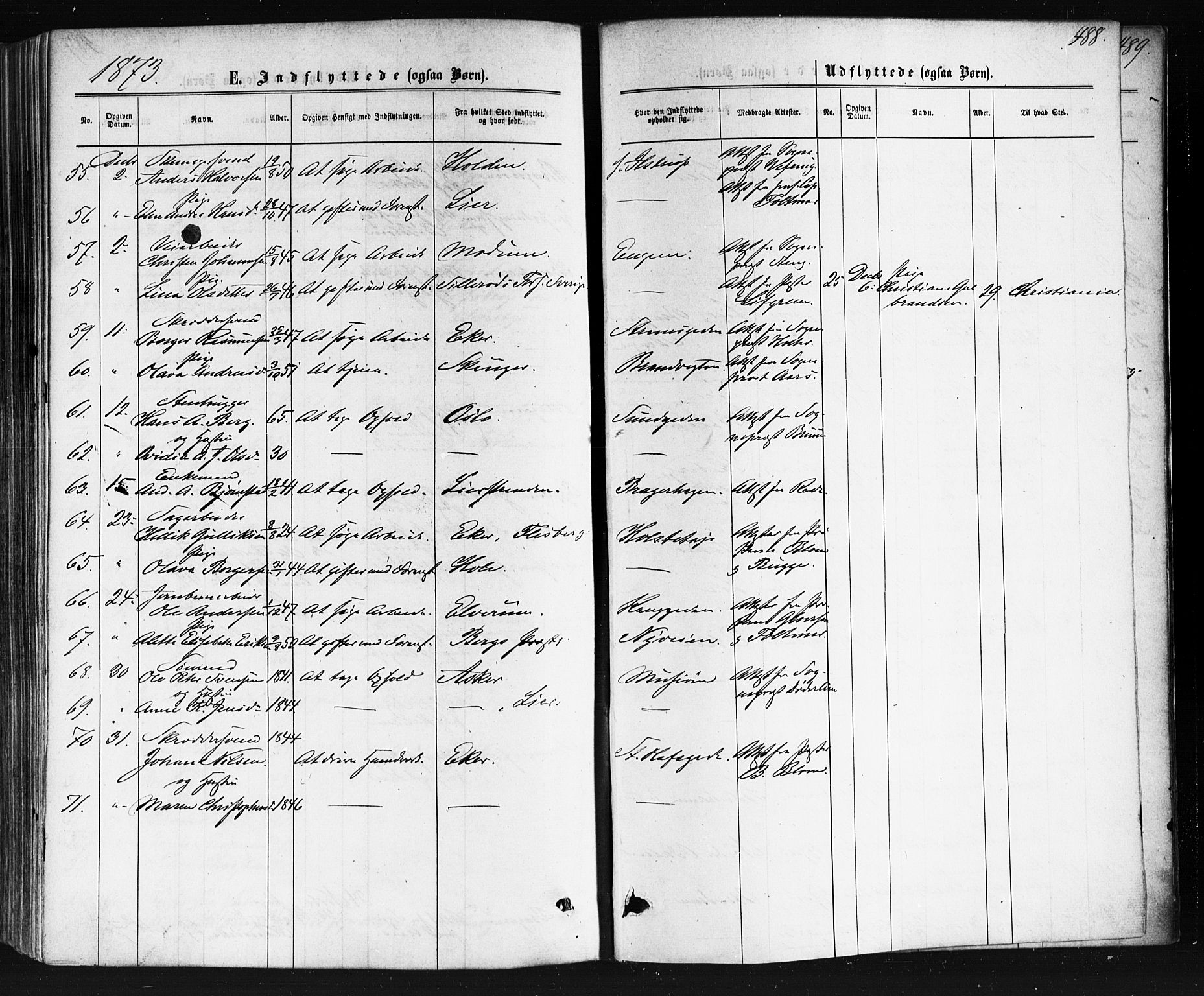 Bragernes kirkebøker, AV/SAKO-A-6/F/Fb/L0004: Parish register (official) no. II 4, 1869-1875, p. 488