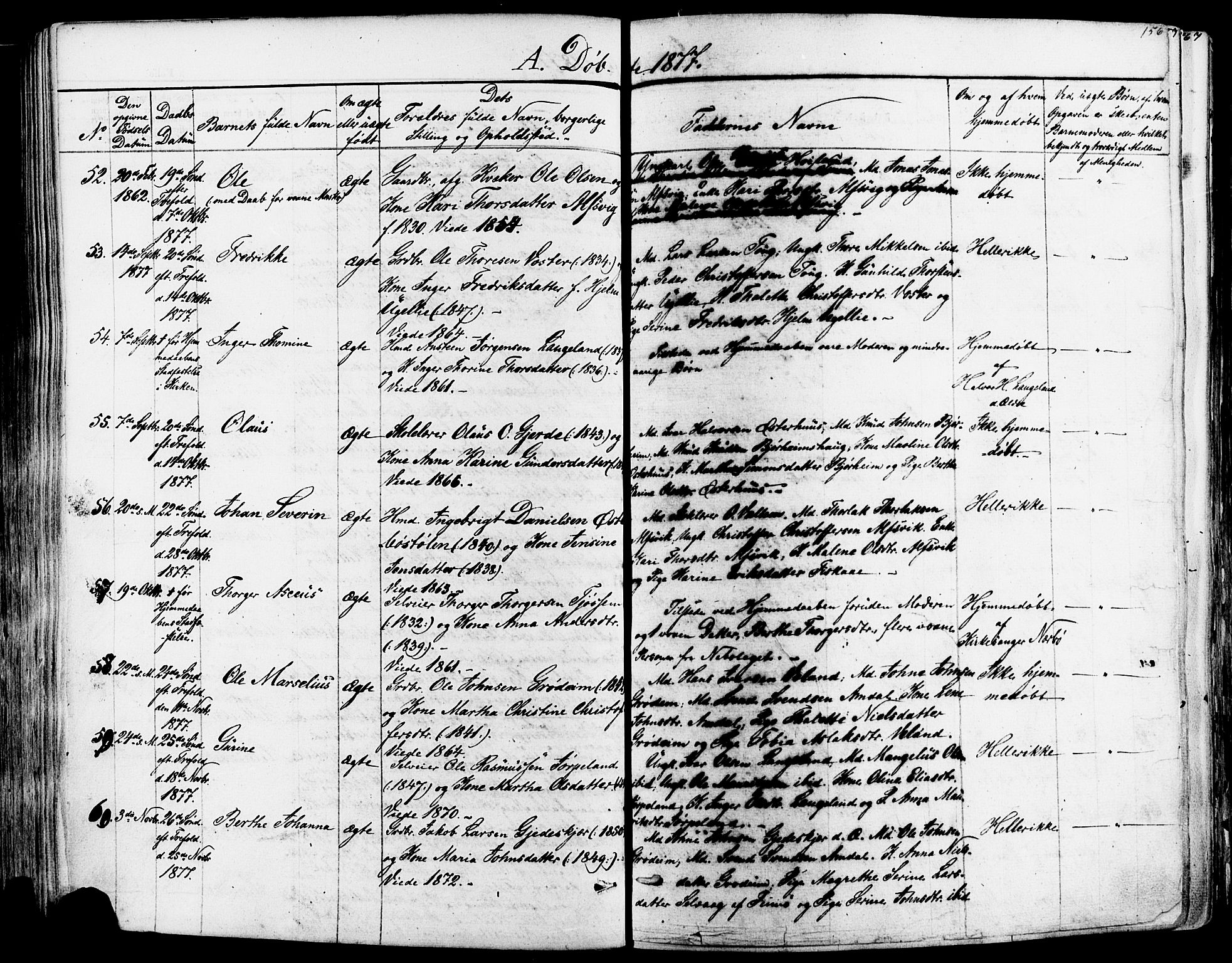 Strand sokneprestkontor, SAST/A-101828/H/Ha/Haa/L0007: Parish register (official) no. A 7, 1855-1881, p. 156