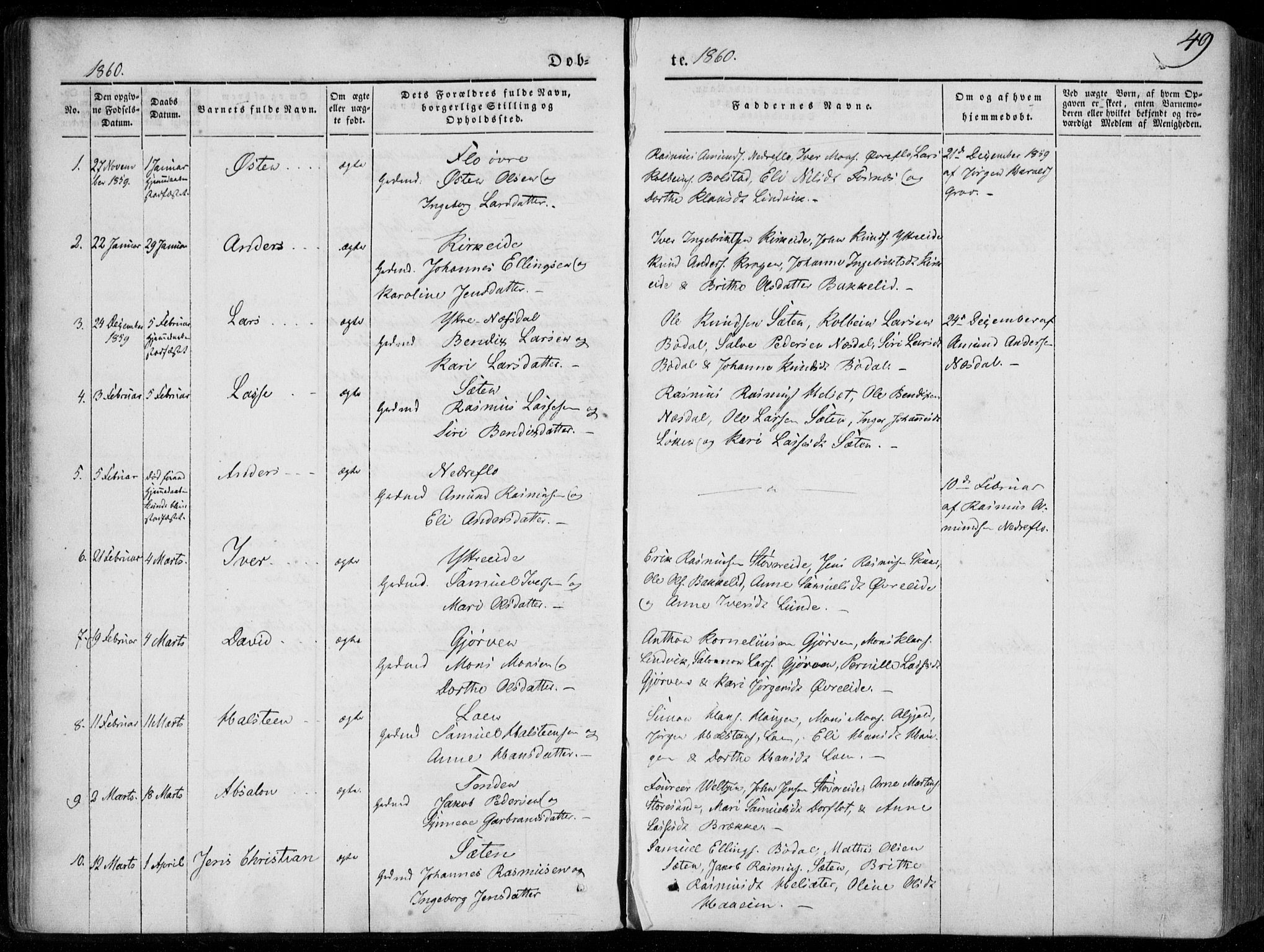 Stryn Sokneprestembete, SAB/A-82501: Parish register (official) no. A 2, 1844-1861, p. 49
