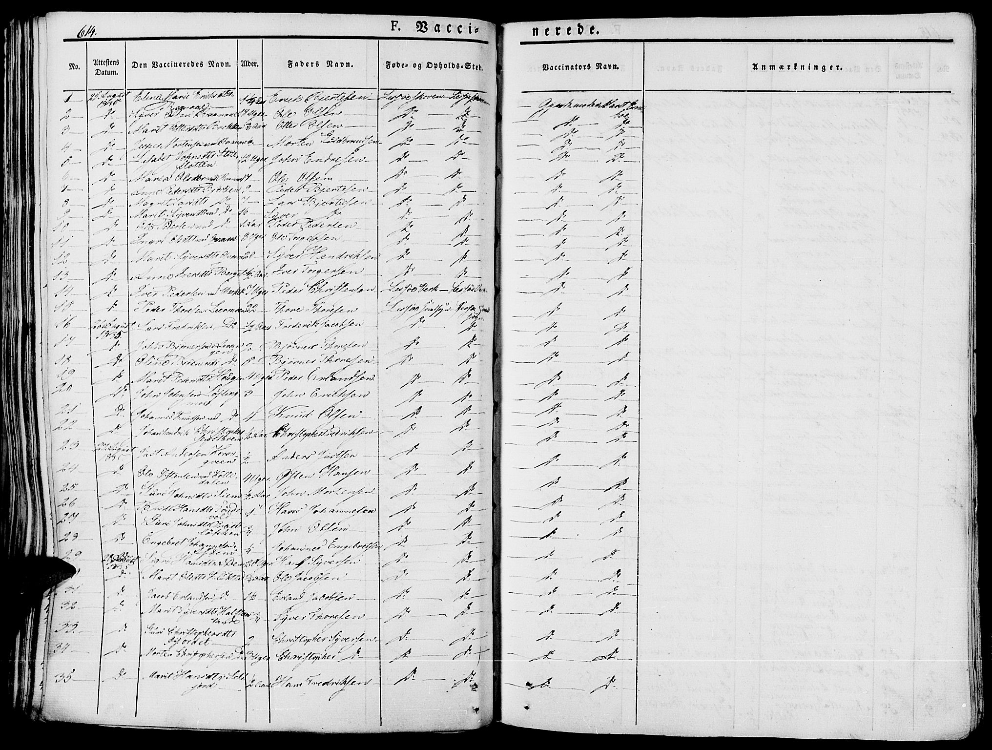 Lesja prestekontor, SAH/PREST-068/H/Ha/Haa/L0005: Parish register (official) no. 5, 1830-1842, p. 614