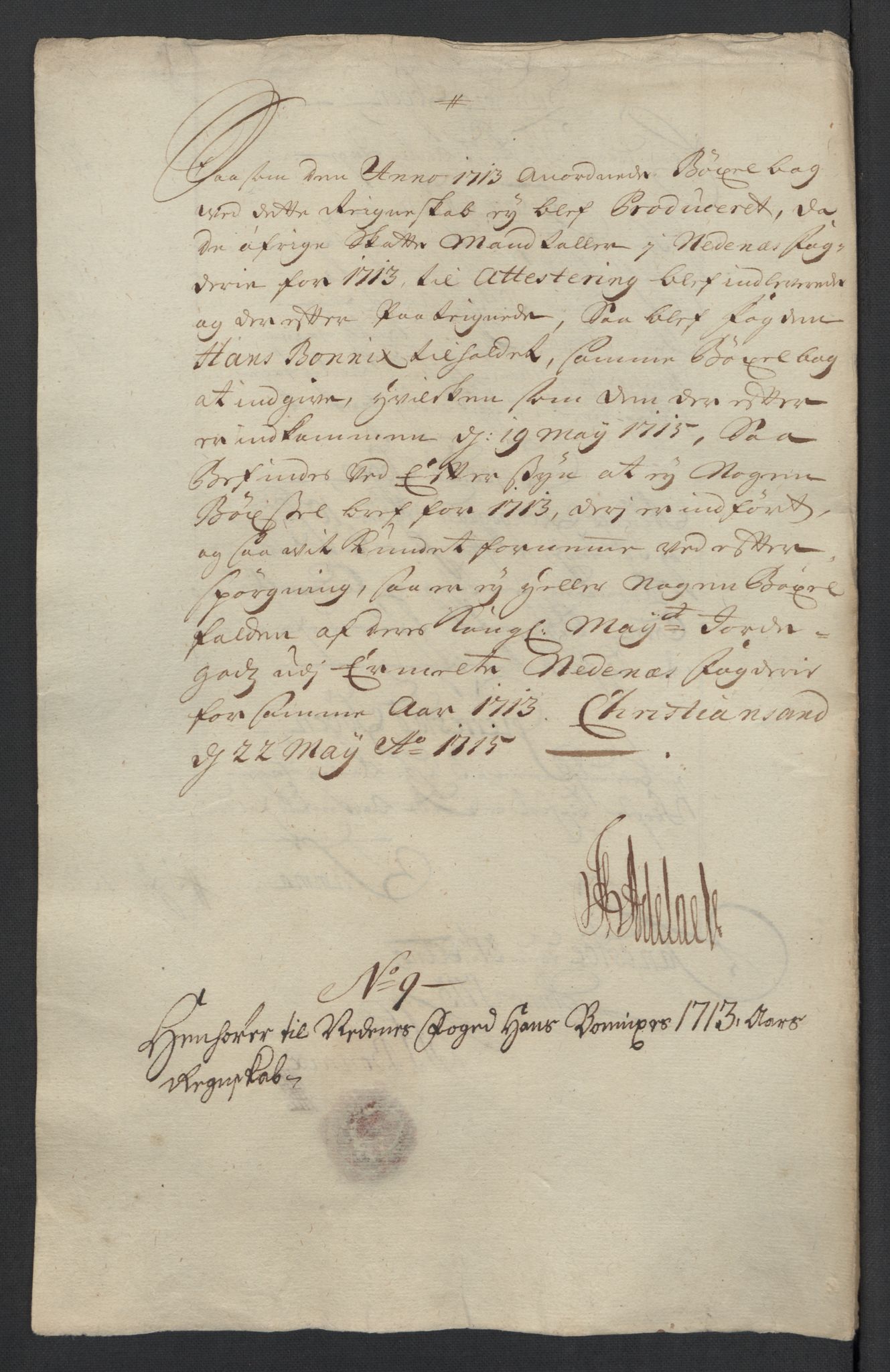 Rentekammeret inntil 1814, Reviderte regnskaper, Fogderegnskap, AV/RA-EA-4092/R39/L2321: Fogderegnskap Nedenes, 1713-1714, p. 101