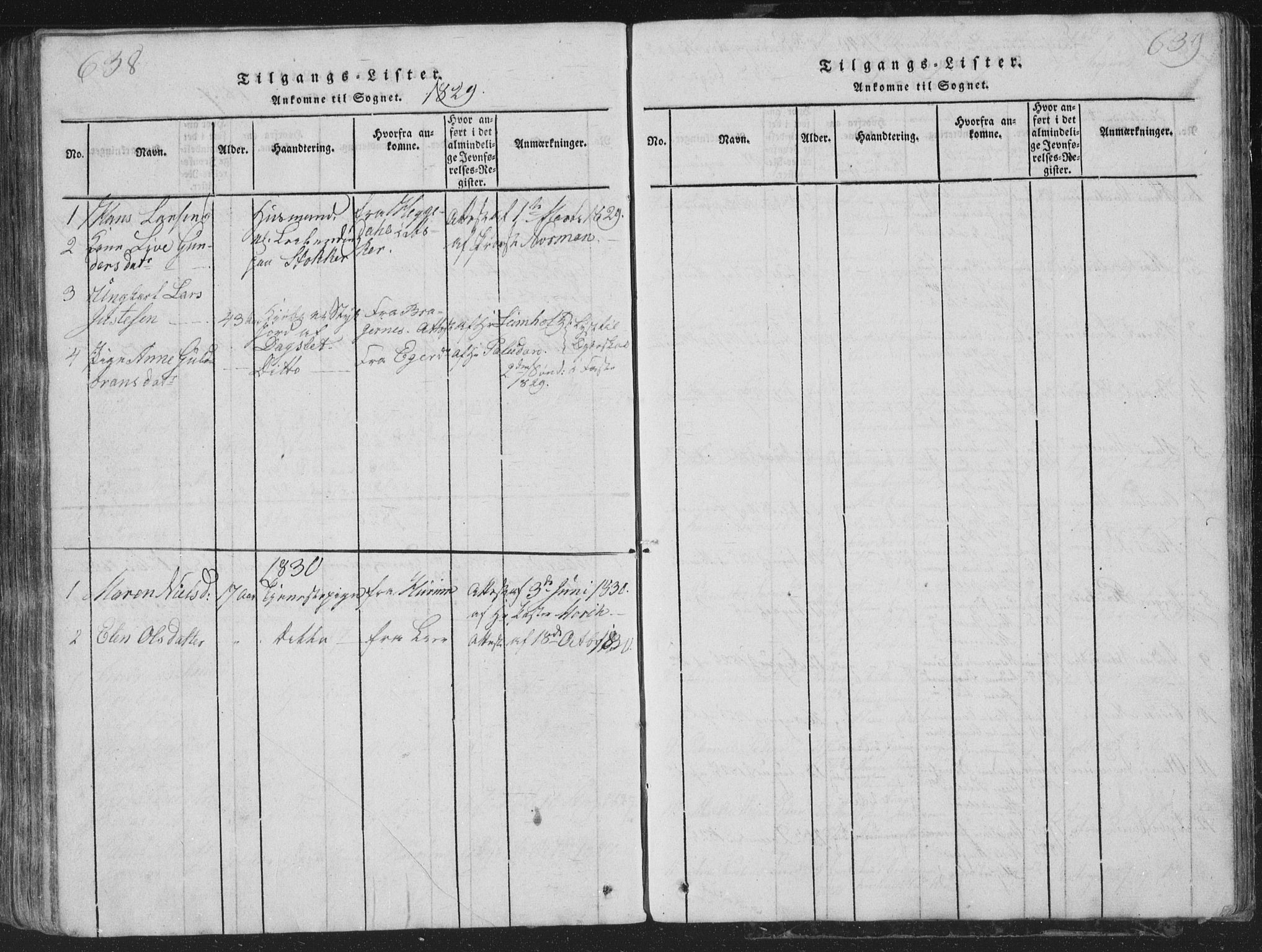 Røyken kirkebøker, SAKO/A-241/G/Ga/L0003: Parish register (copy) no. 3, 1814-1856, p. 638-639