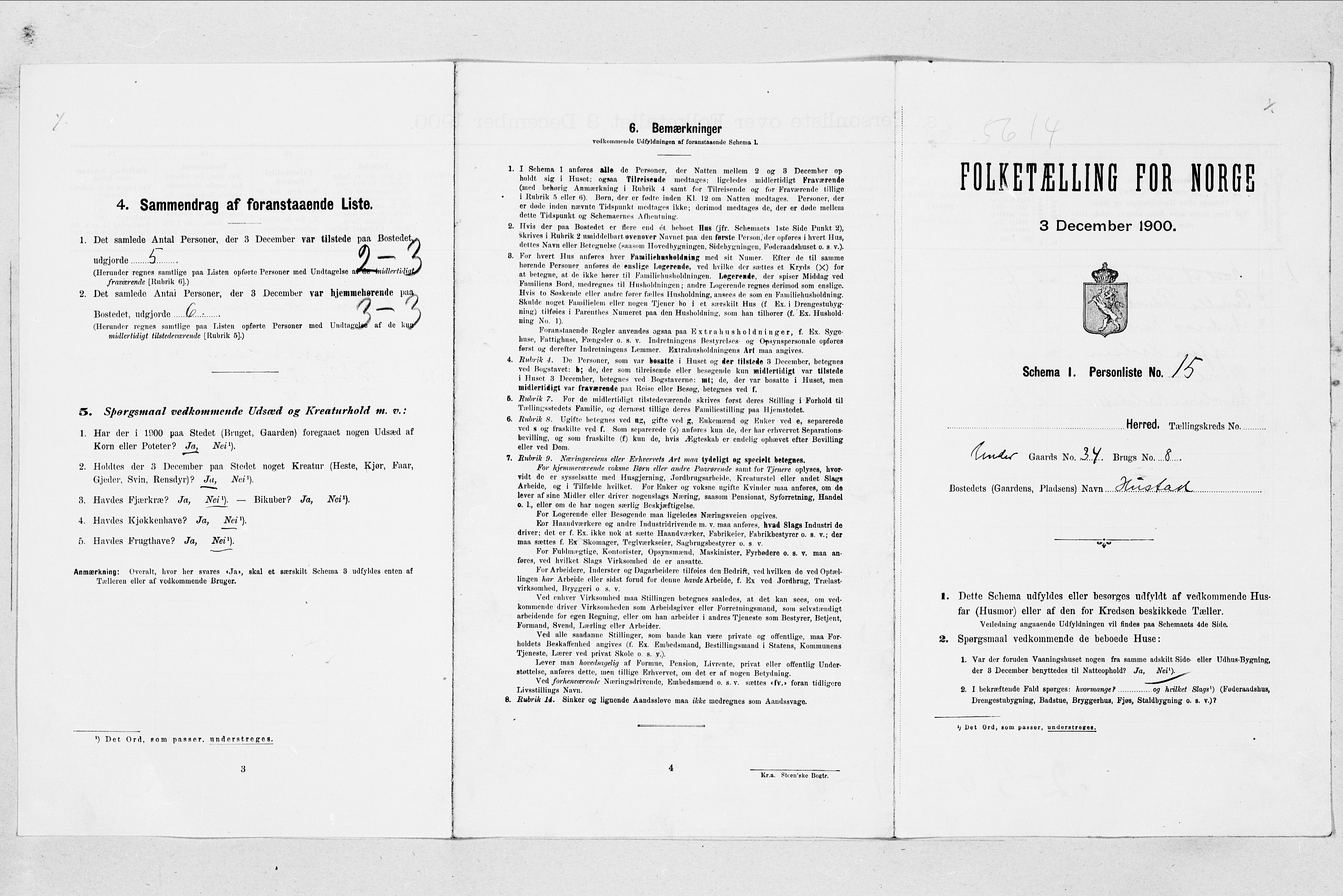 SAT, 1900 census for Hjørundfjord, 1900, p. 329