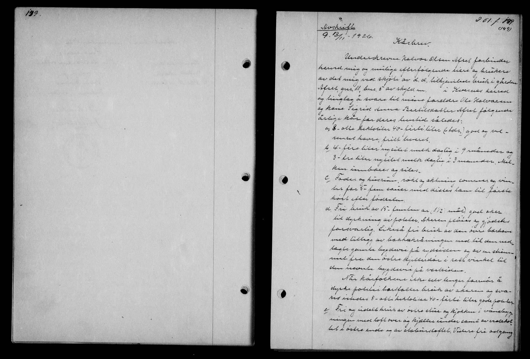 Nordmøre sorenskriveri, AV/SAT-A-4132/1/2/2Ca/L0061: Mortgage book no. 51, 1926-1927, Deed date: 13.11.1926