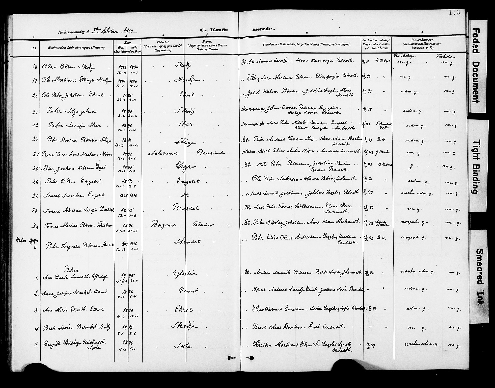 Ministerialprotokoller, klokkerbøker og fødselsregistre - Møre og Romsdal, AV/SAT-A-1454/524/L0366: Parish register (copy) no. 524C07, 1900-1931, p. 123