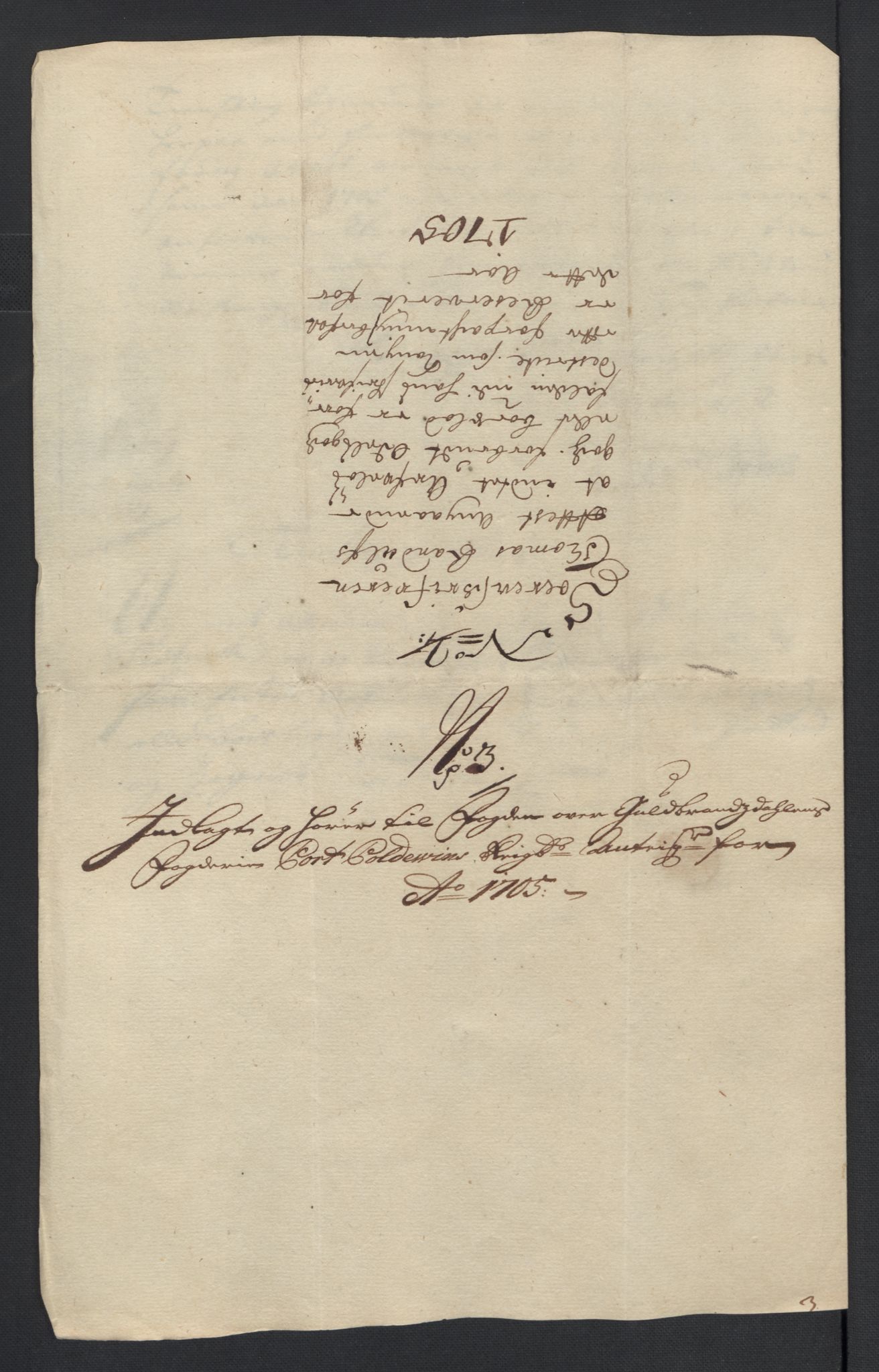 Rentekammeret inntil 1814, Reviderte regnskaper, Fogderegnskap, AV/RA-EA-4092/R17/L1178: Fogderegnskap Gudbrandsdal, 1705-1707, p. 136