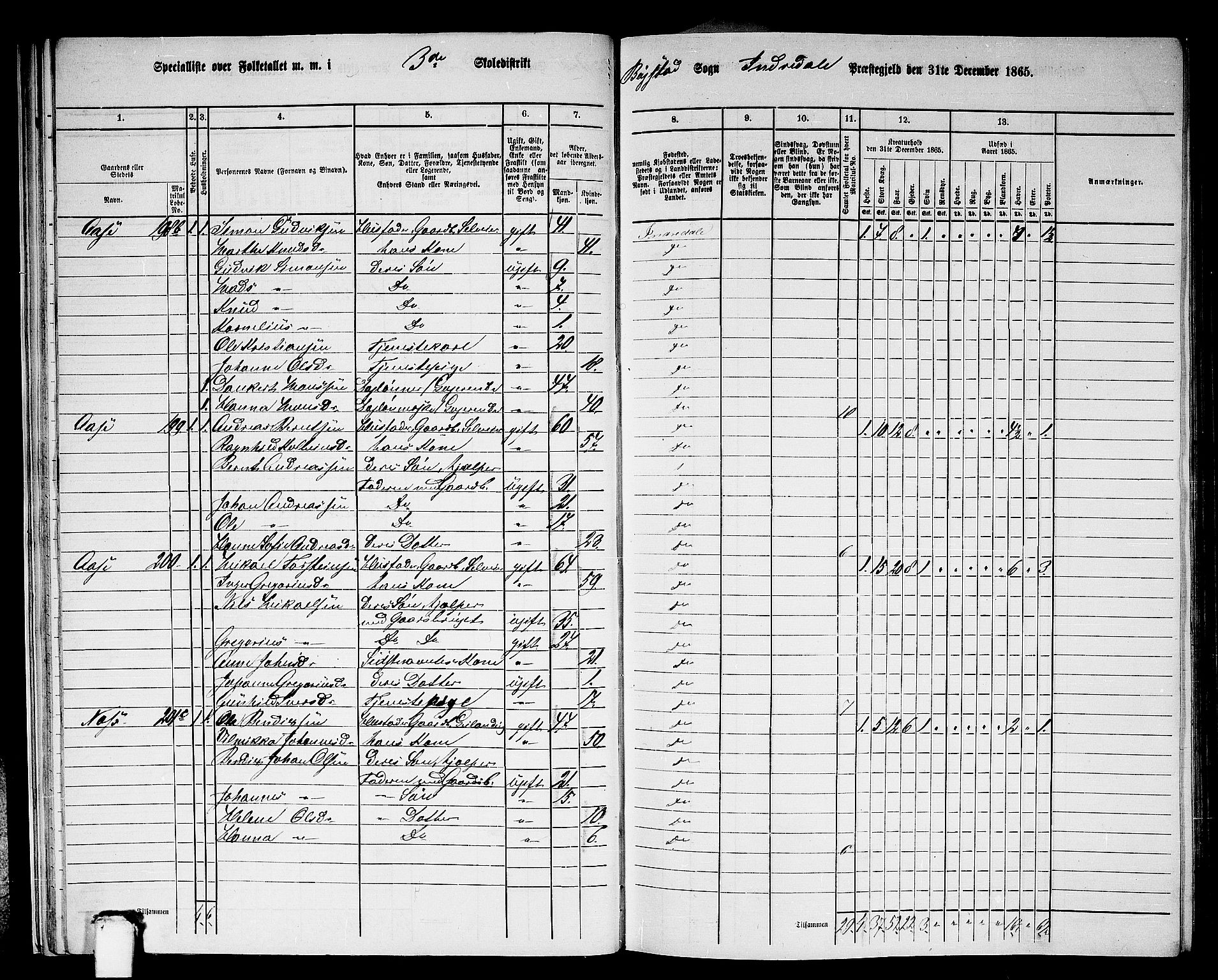 RA, 1865 census for Indre Holmedal, 1865, p. 30